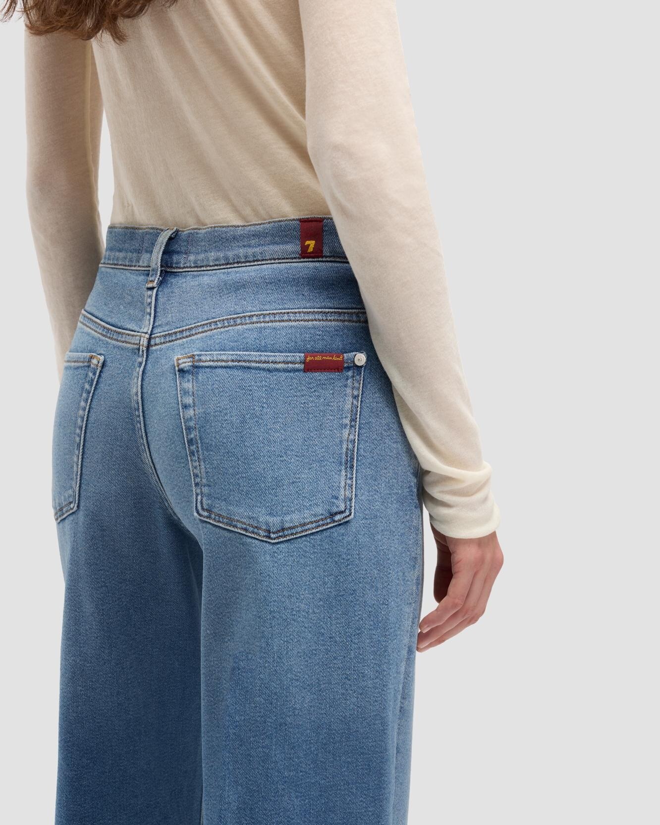Vaqueros rectos de mujer Stovepipe Straight de tiro alto - 7 For all mankind - Azul Azul-4