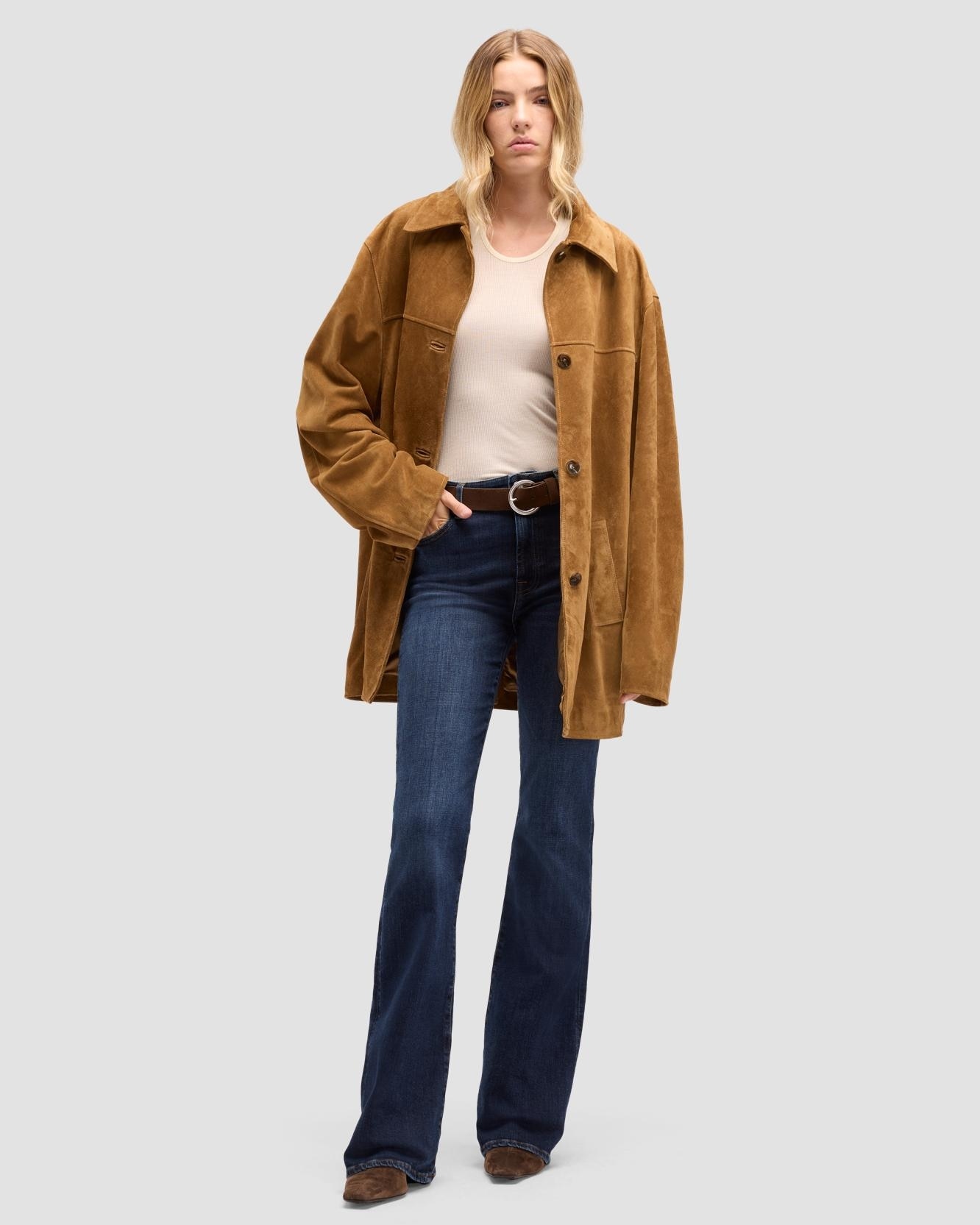 7 For all mankind - Vaqueros campana de mujer The Leggy Bootcut de tiro medio.
