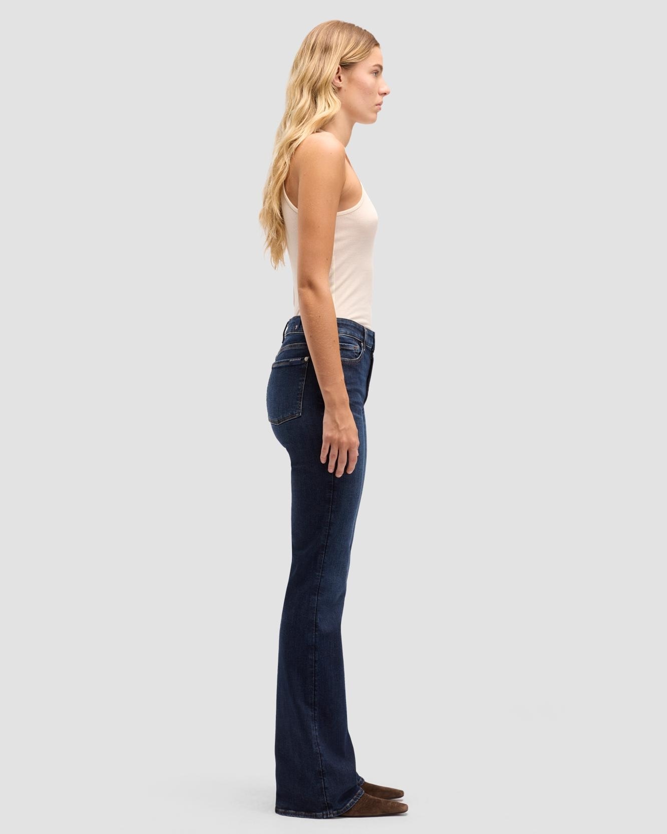 Vaqueros campana de mujer the leggy bootcut de tiro medio - 7 For all mankind - Azul marino Azul marino-5