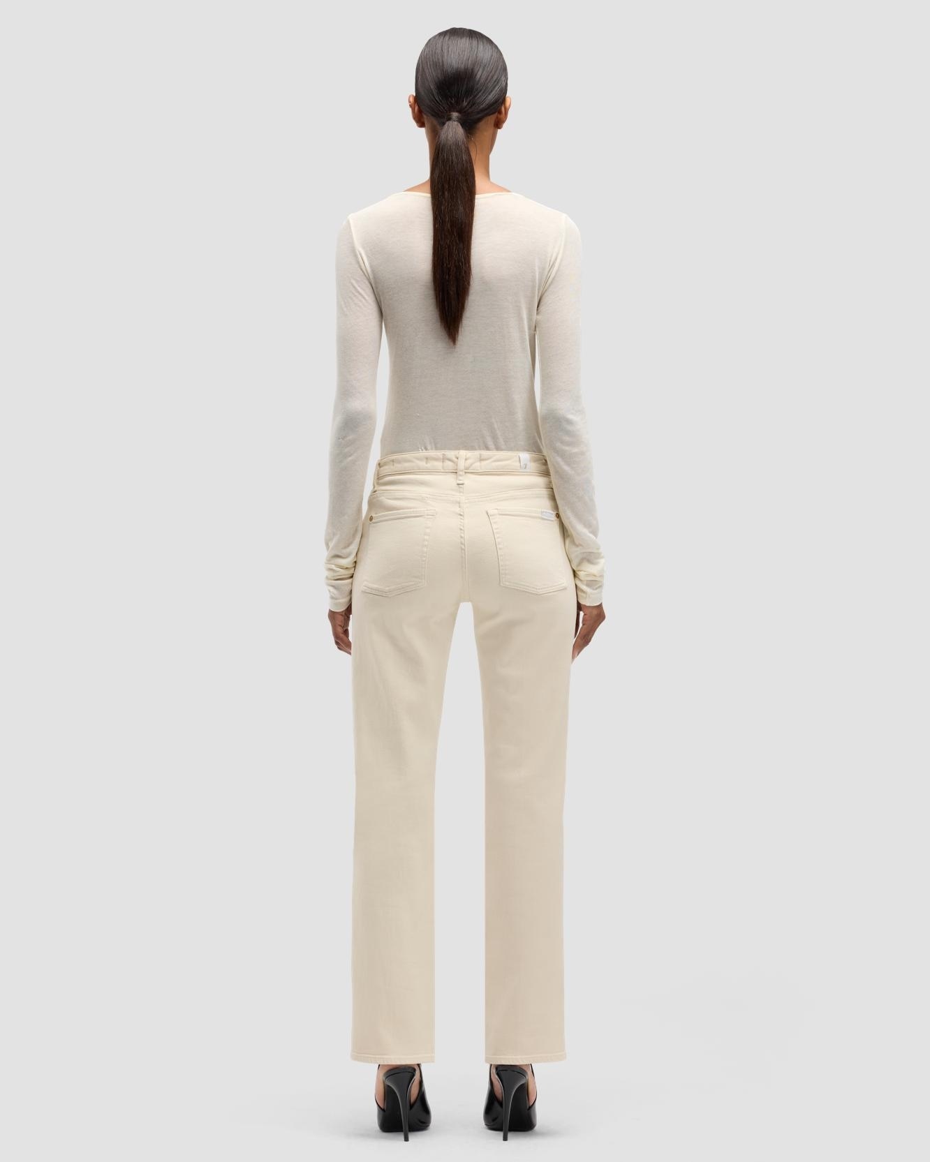 Pantalones rectos de mujer calie straight de tiro medio - 7 For all mankind - Beige Beige-3