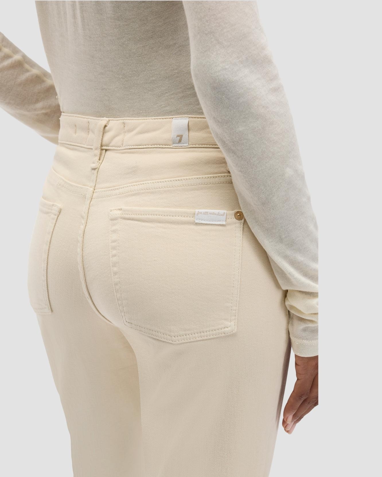 Pantalones rectos de mujer calie straight de tiro medio - 7 For all mankind - Beige Beige-4