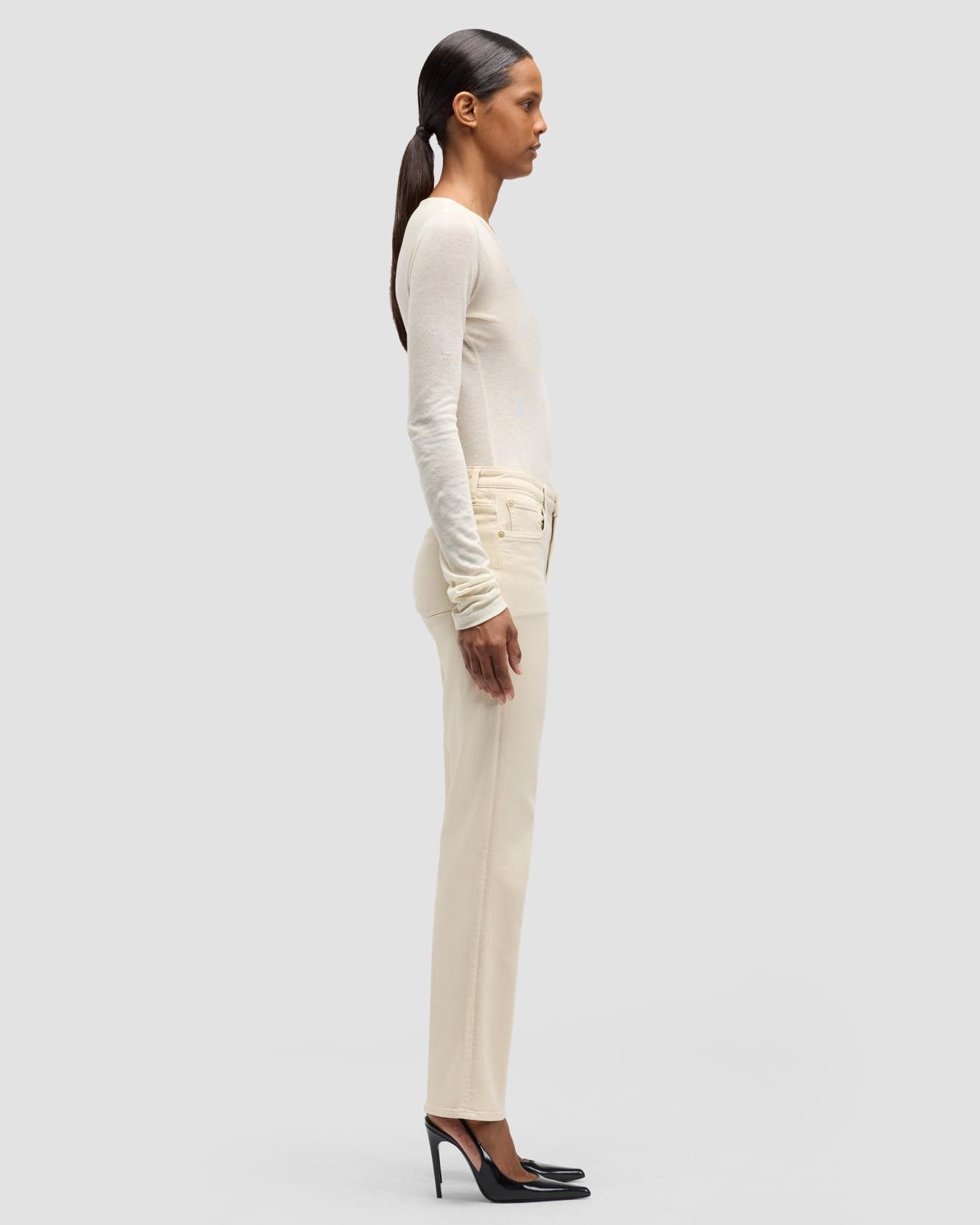 Pantalones rectos de mujer calie straight de tiro medio - 7 For all mankind - Beige Beige-5
