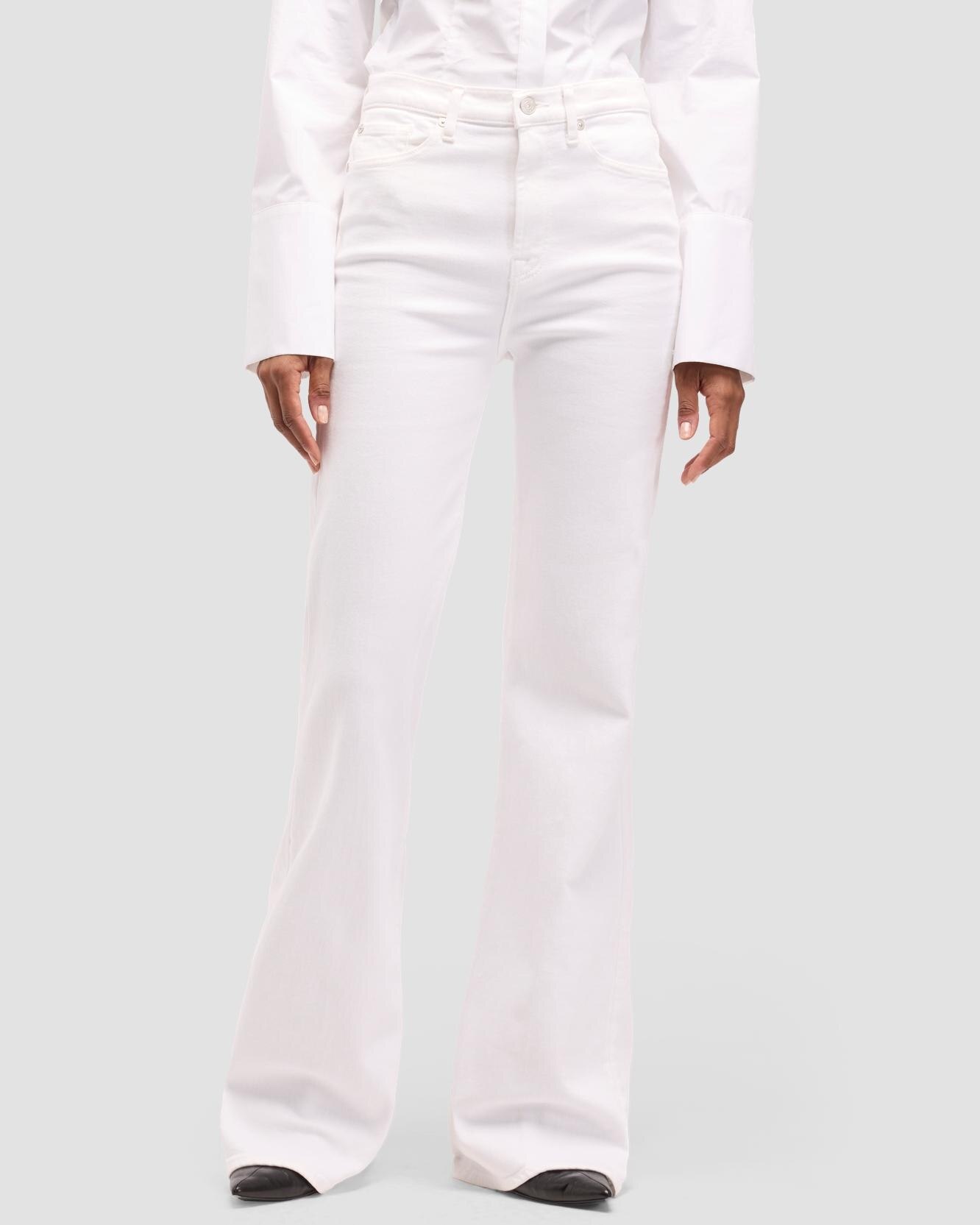 Pantalones de campana de mujer modern dojo de tiro alto - 7 For all mankind - Blanco Blanco-2