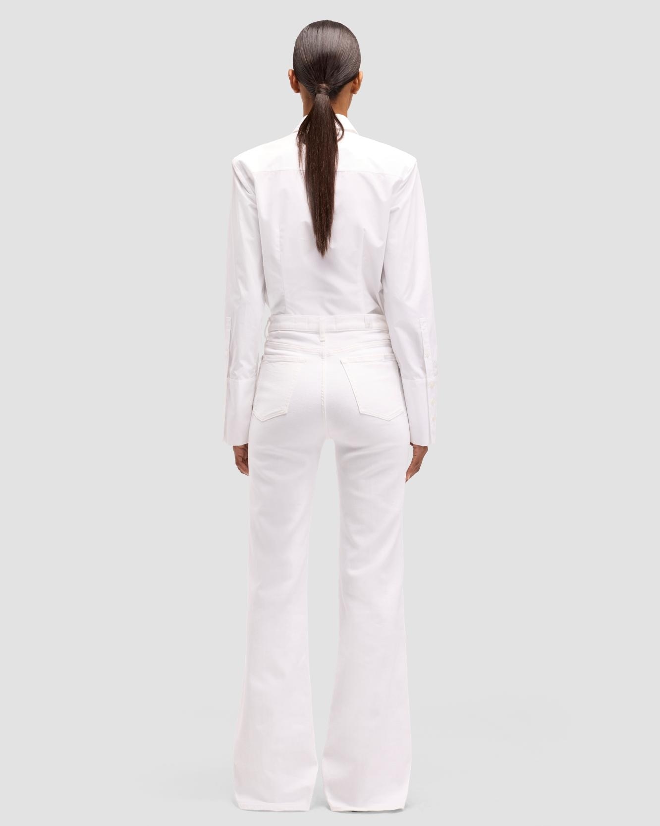 Pantalones de campana de mujer modern dojo de tiro alto - 7 For all mankind - Blanco Blanco-3