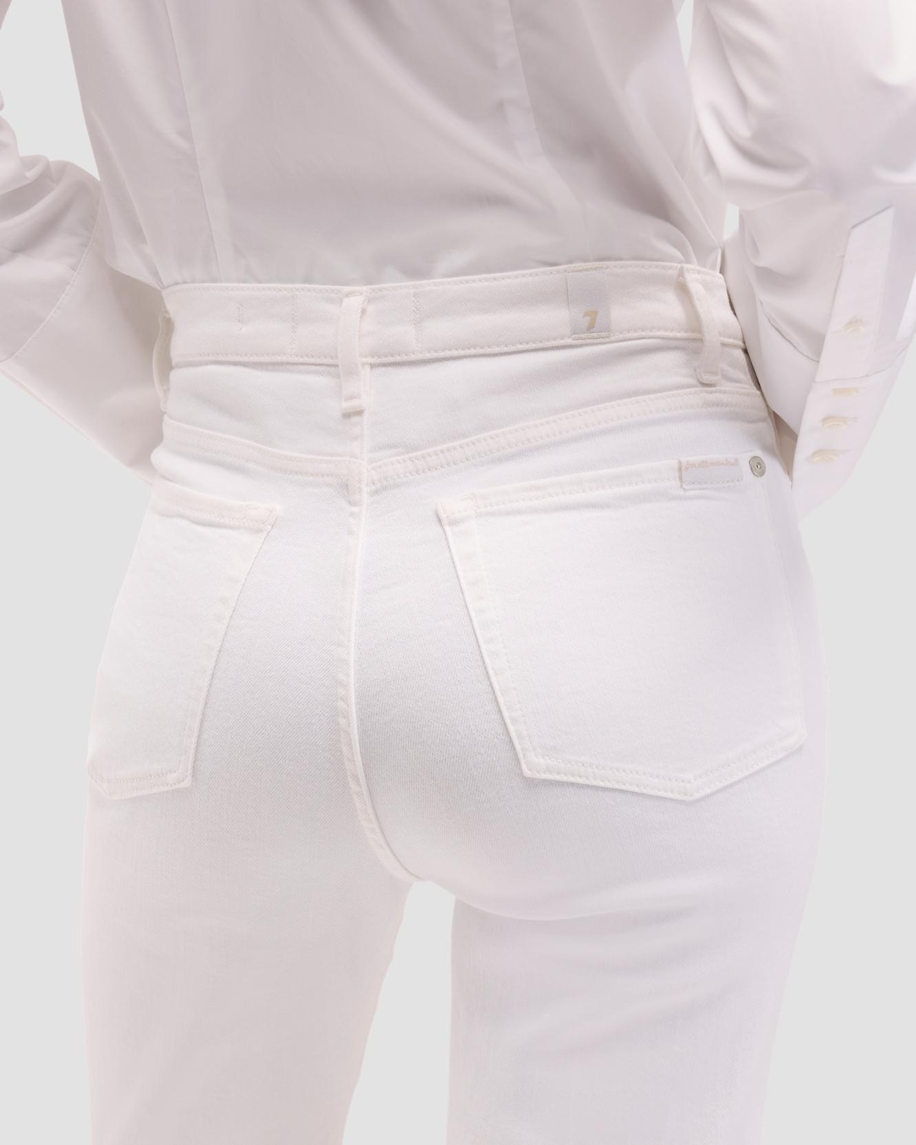 Pantalones de campana de mujer modern dojo de tiro alto - 7 For all mankind - Blanco Blanco-4
