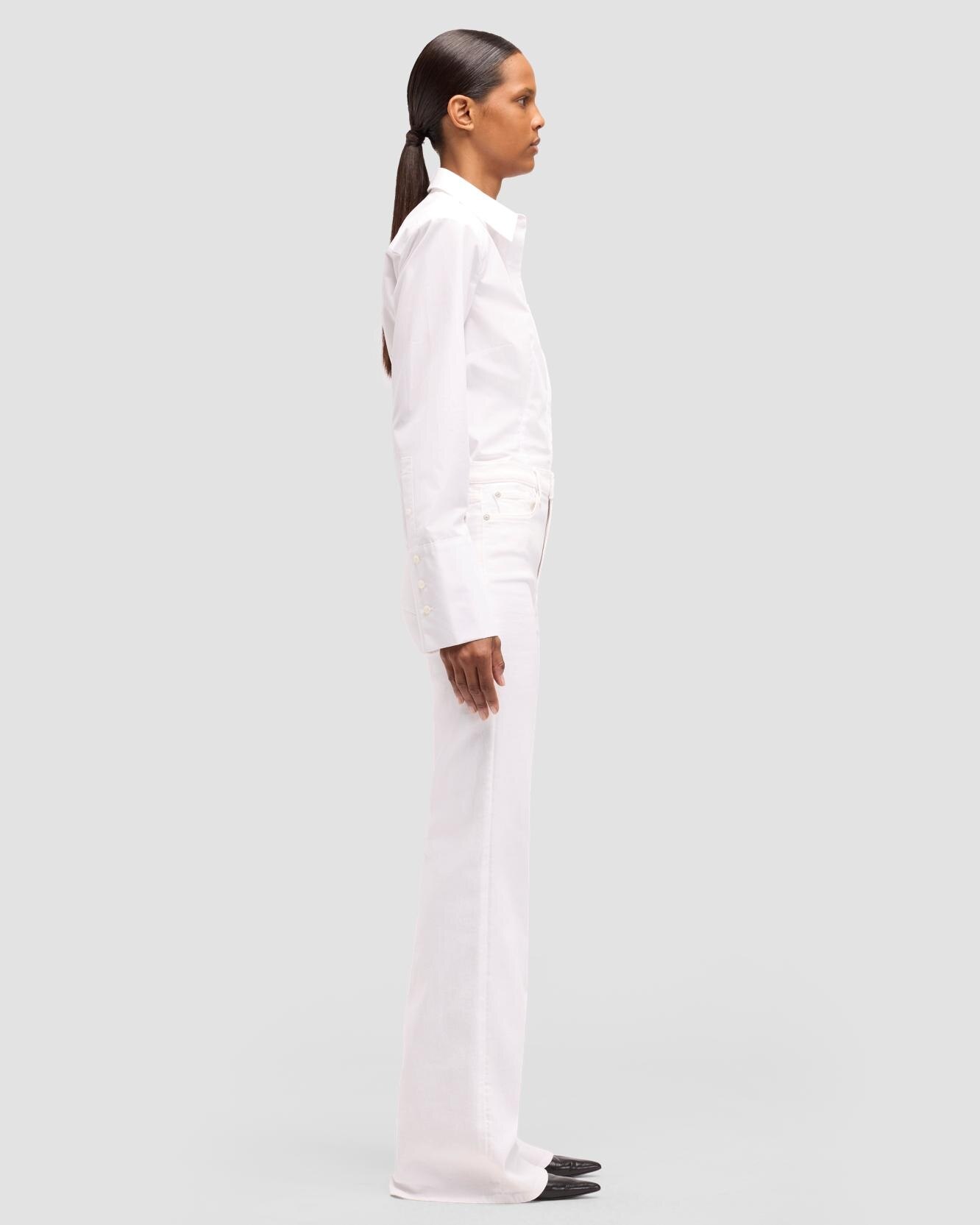 Pantalones de campana de mujer modern dojo de tiro alto - 7 For all mankind - Blanco Blanco-5