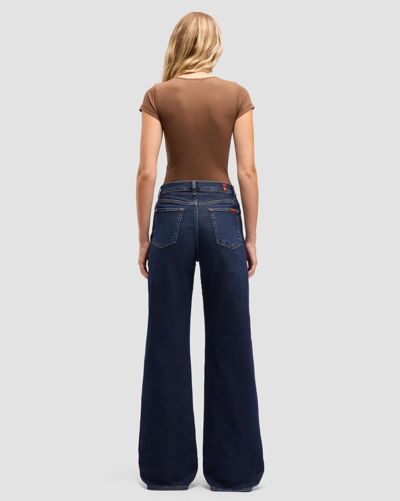 Vaqueros campana de mujer lotta de tiro alto - 7 For all mankind - Azul marino Azul marino-3