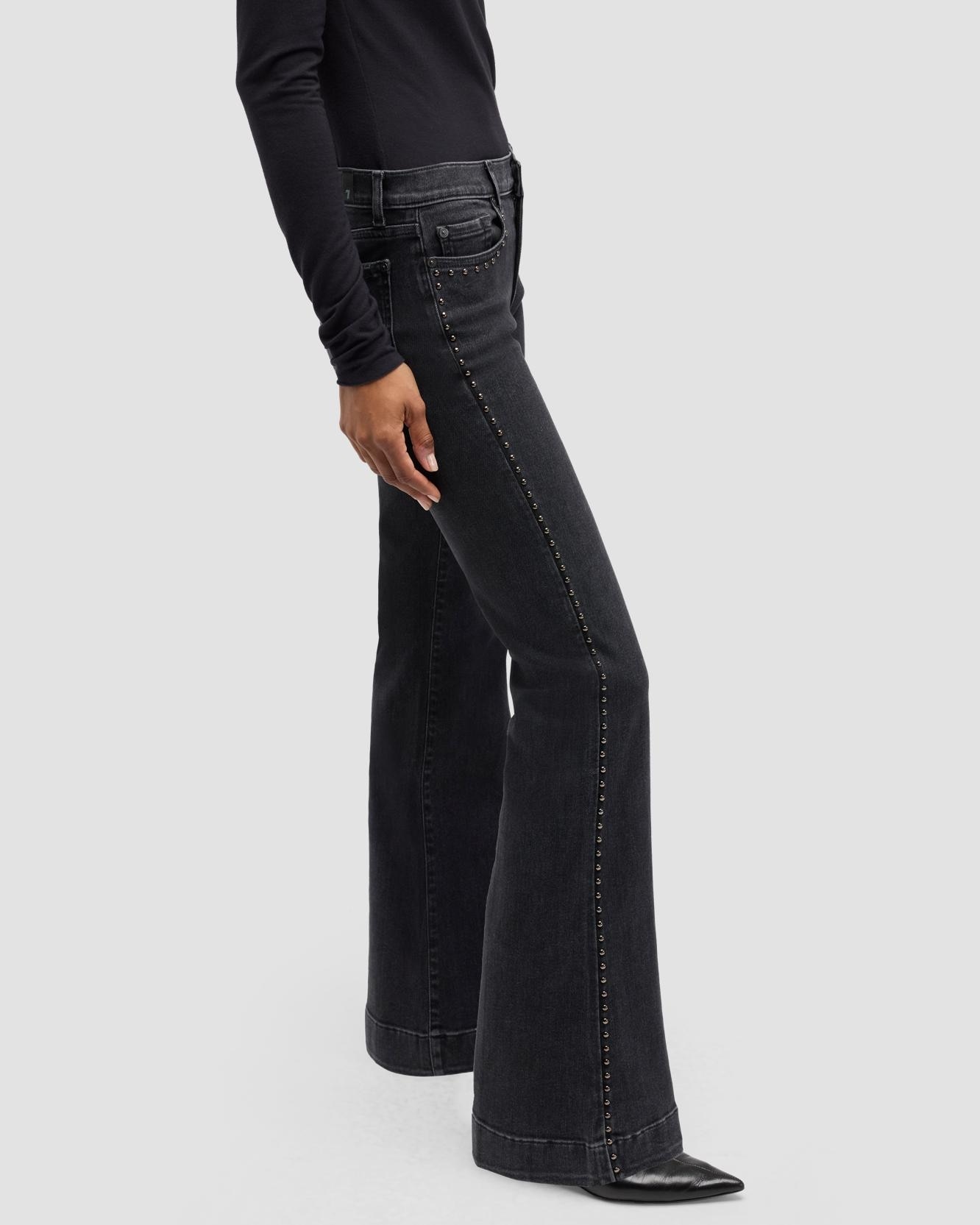 Vaqueros campana de mujer dojo tailorless de tiro medio - 7 For all mankind - Negro Negro-4
