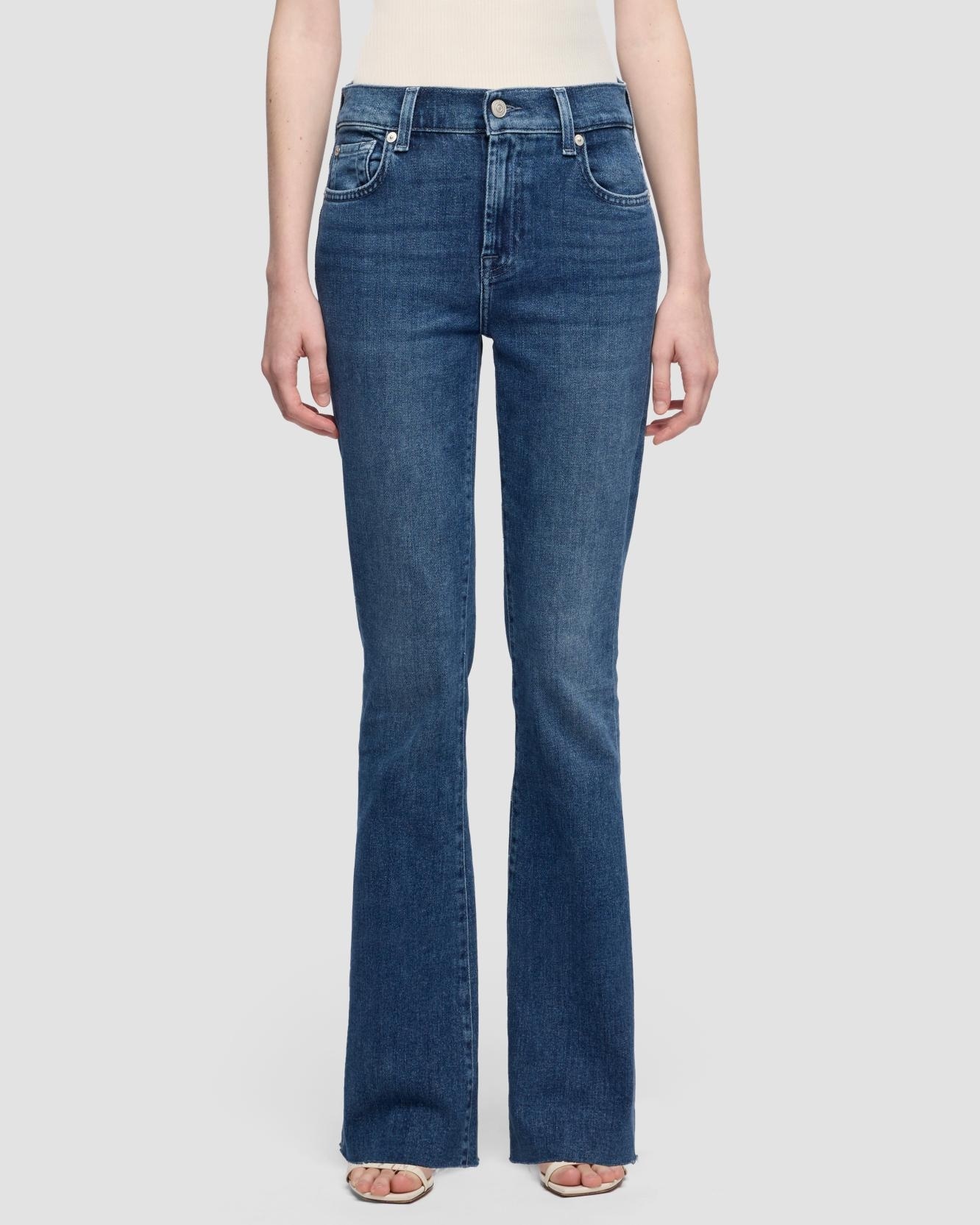 Pantalones de campana de mujer Bootcut Tailorless de tiro medio - 7 For all mankind - Azul Azul-2