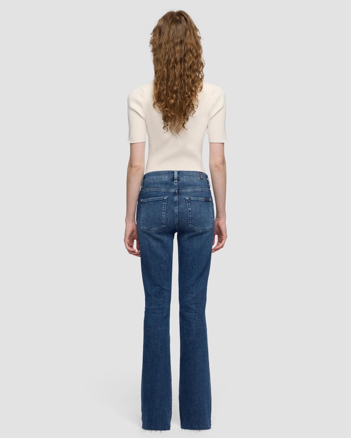 Pantalones de campana de mujer Bootcut Tailorless de tiro medio - 7 For all mankind - Azul Azul-3