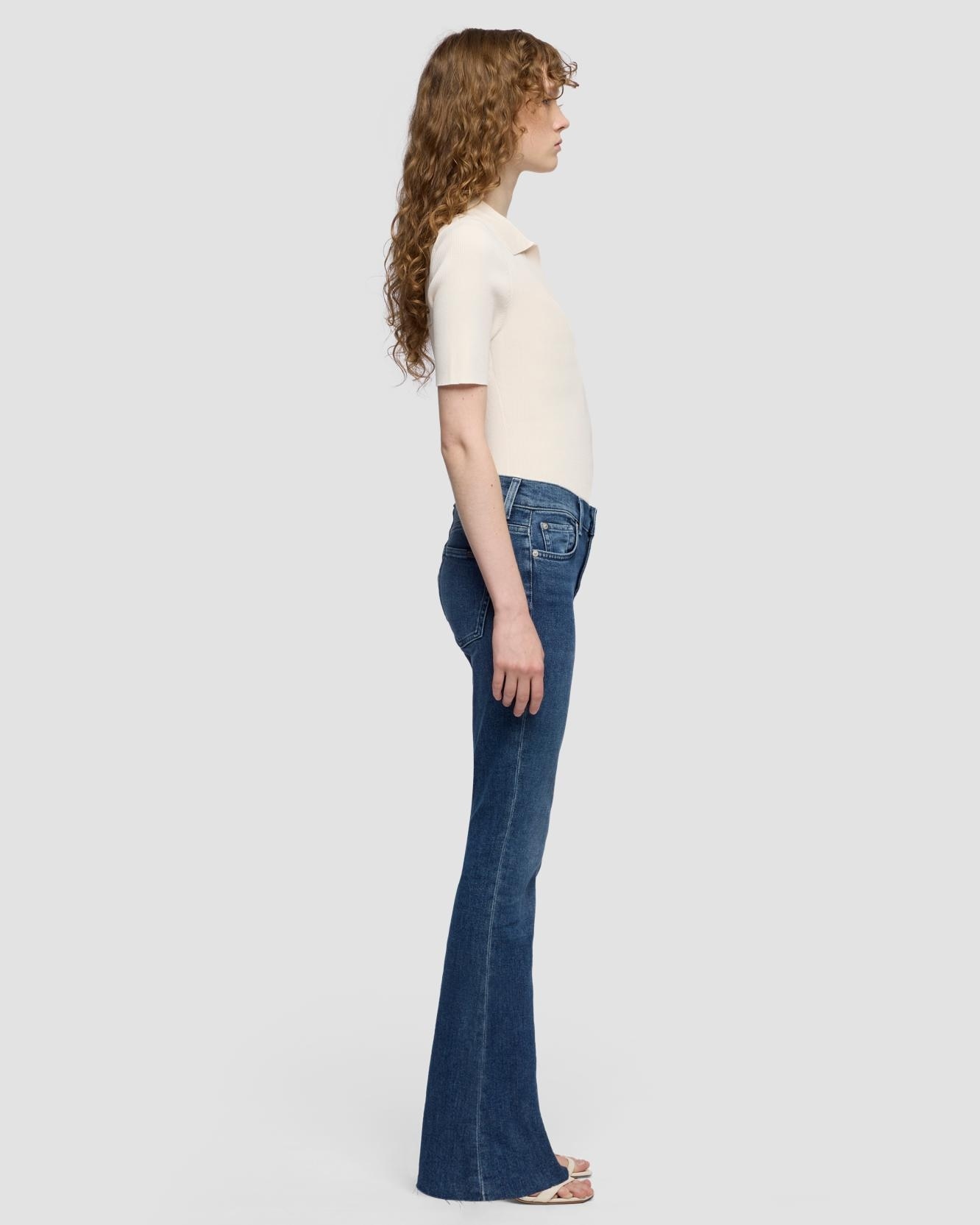 Pantalones de campana de mujer Bootcut Tailorless de tiro medio - 7 For all mankind - Azul Azul-5