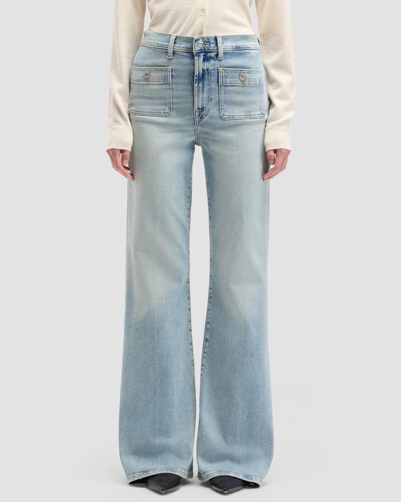 Vaqueros campana de mujer Modern Dojo Tailorless de tiro alto - 7 For all mankind - Azul claro Azul claro-2