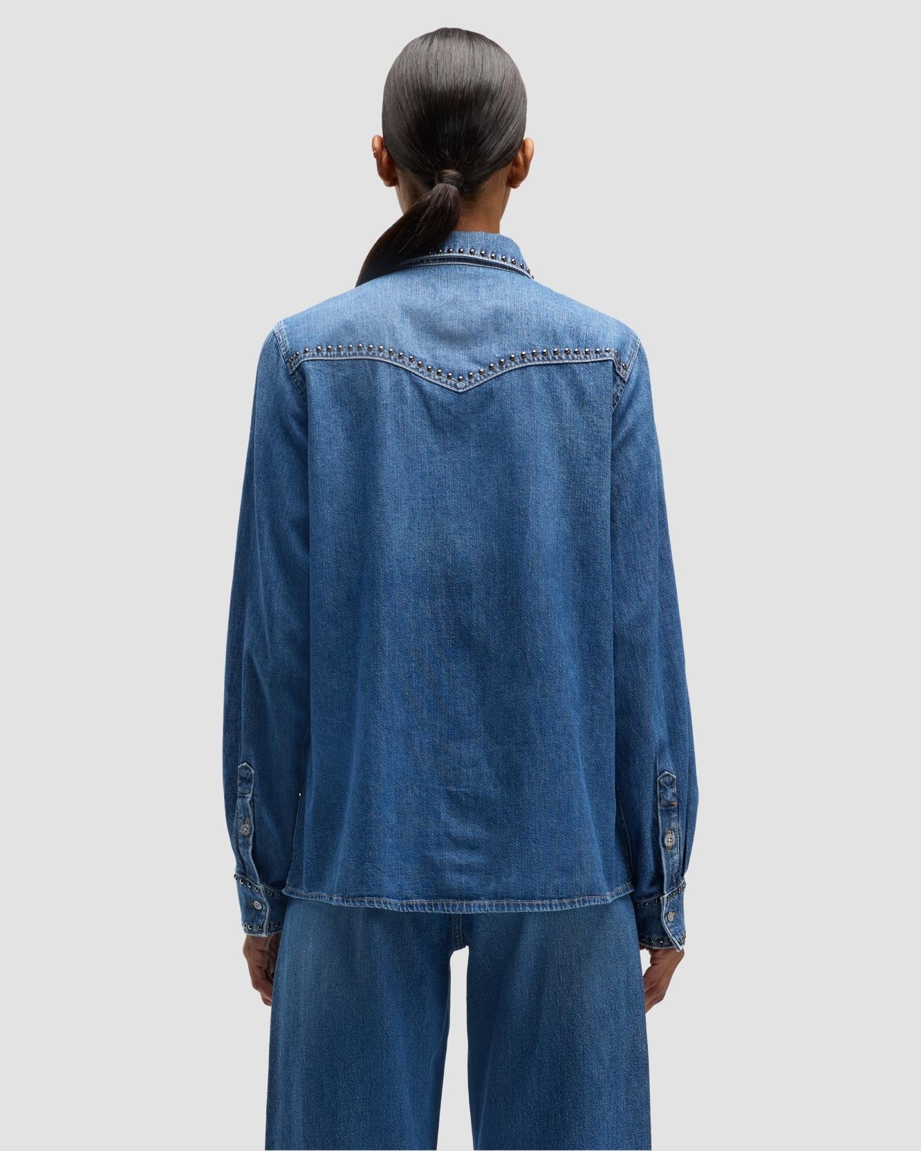 Camisa del mujer Western Shirt en denim - 7 For all mankind - Azul índigo Azul índigo-3