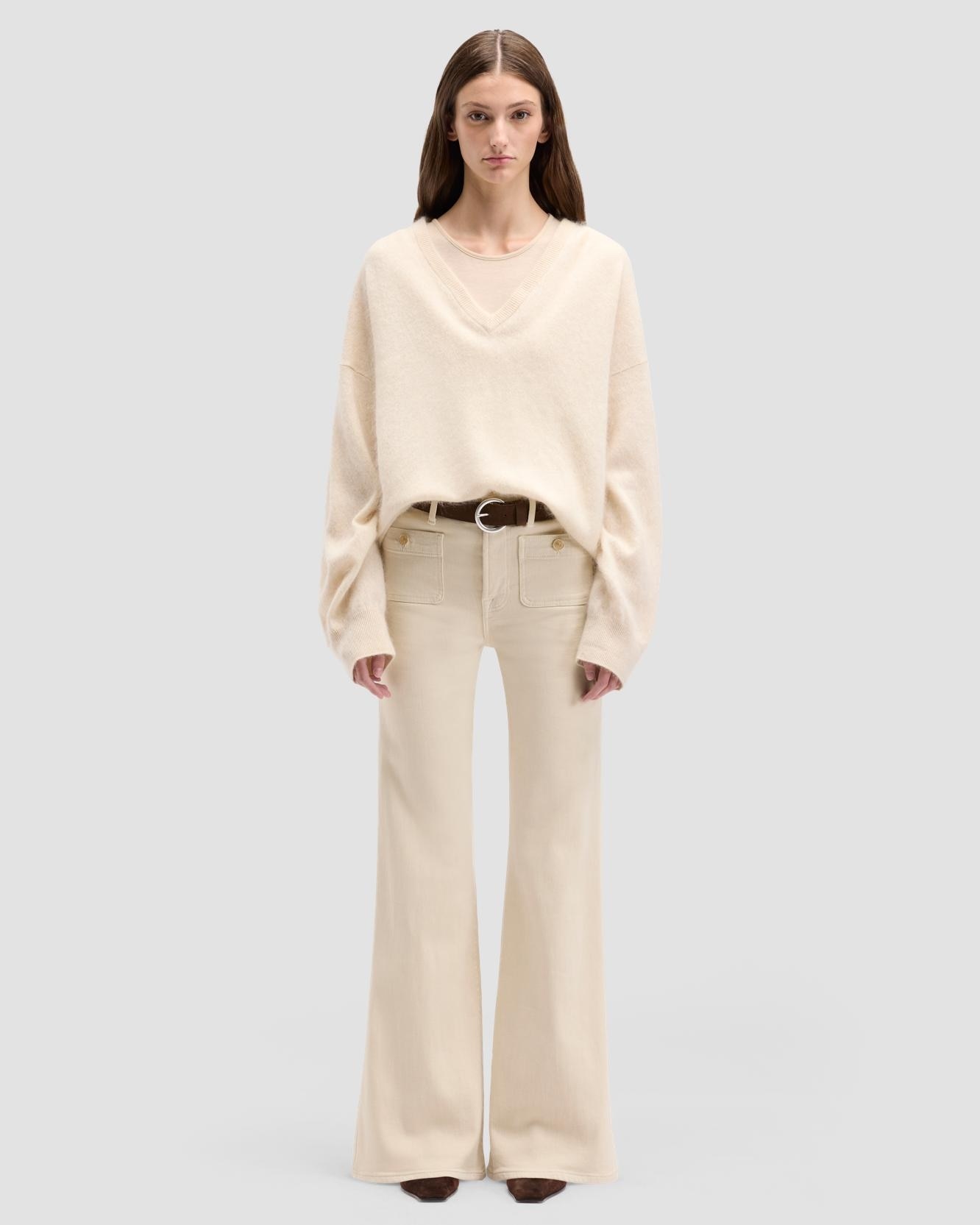 Imagen 0 de Pantalones de campana de mujer modern dojo tailorless de tiro alto Beige