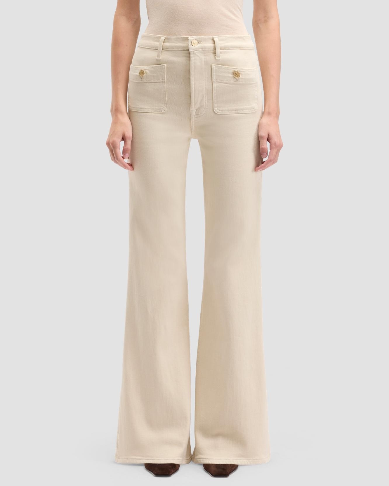 Pantalones de campana de mujer modern dojo tailorless de tiro alto - 7 For all mankind - Beige Beige-2