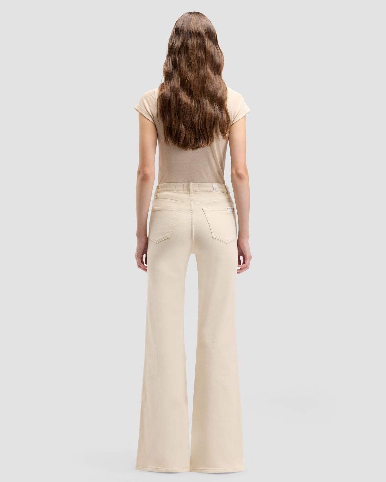 Pantalones de campana de mujer modern dojo tailorless de tiro alto - 7 For all mankind - Beige Beige-3
