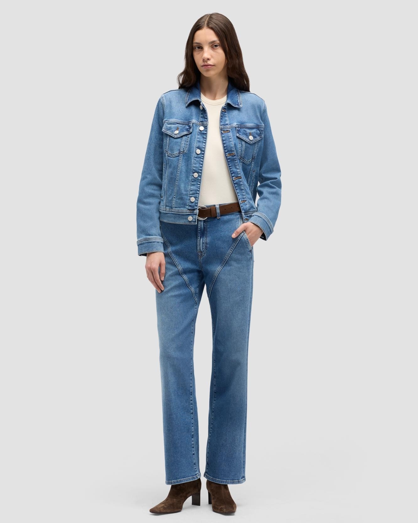 7 For all mankind - Chaqueta de mujer Adi Trucker en denim.
