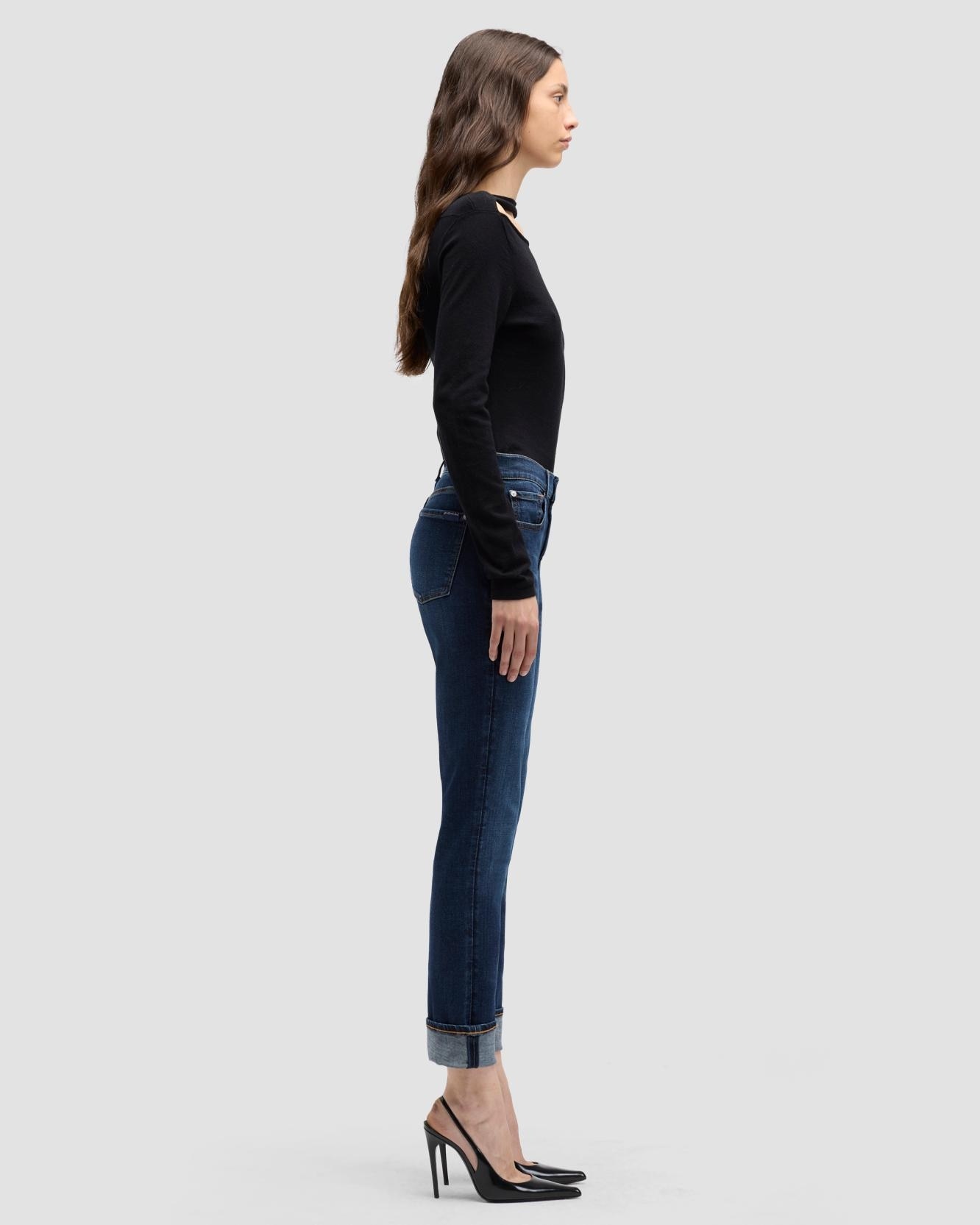 Vaqueros pitillo de mujer relaxed skinny de tiro medio - 7 For all mankind - Azul marino Azul marino-5
