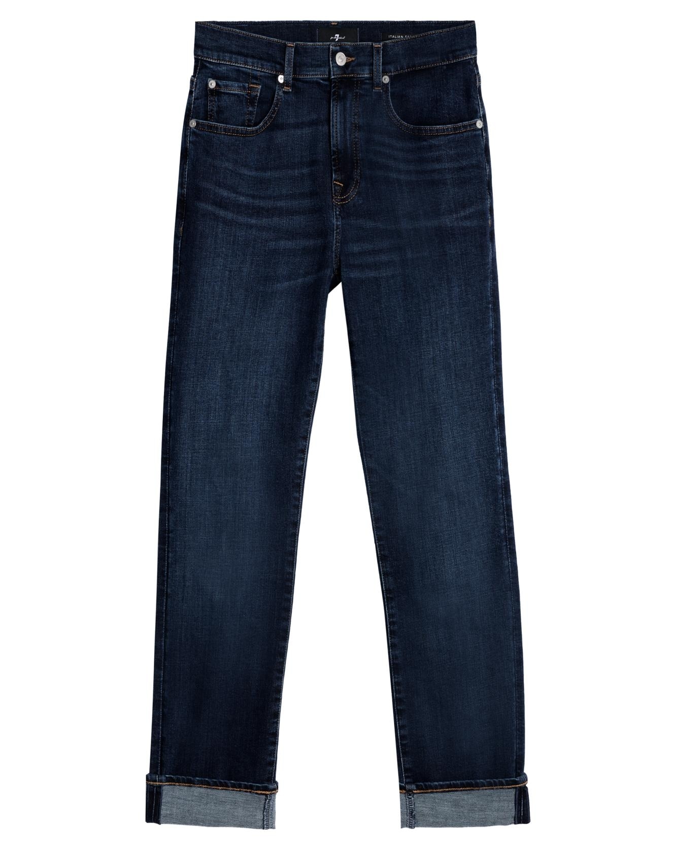 Vaqueros pitillo de mujer relaxed skinny de tiro medio - 7 For all mankind - Azul marino Azul marino-6