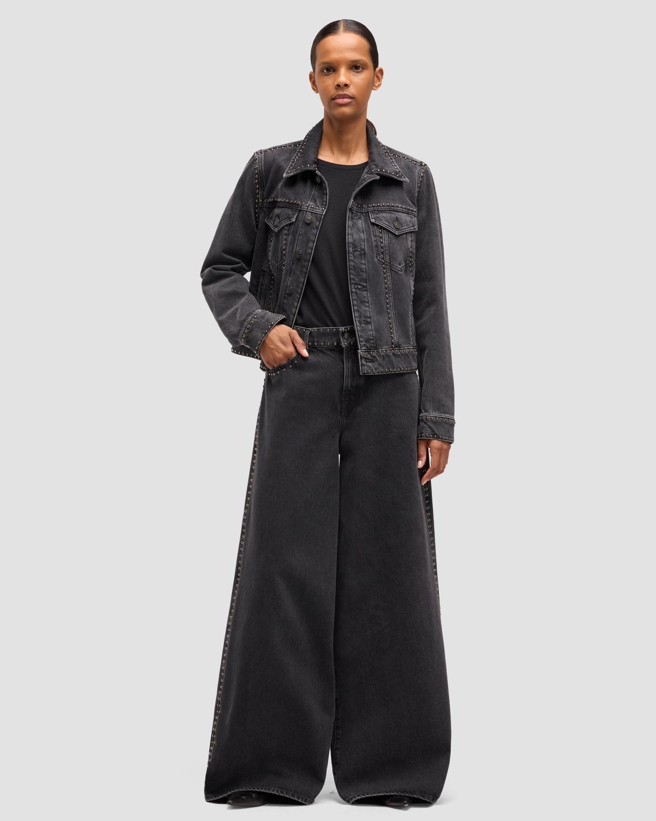 Chaqueta de mujer western shirt en denim - 7 For all mankind - Negro Negro-1