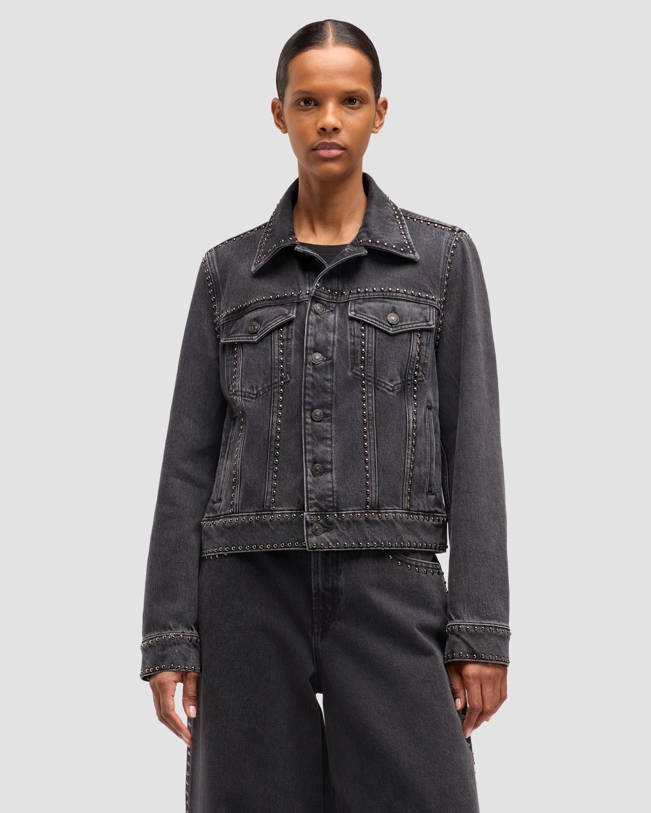 Chaqueta de mujer western shirt en denim - 7 For all mankind - Negro Negro-2