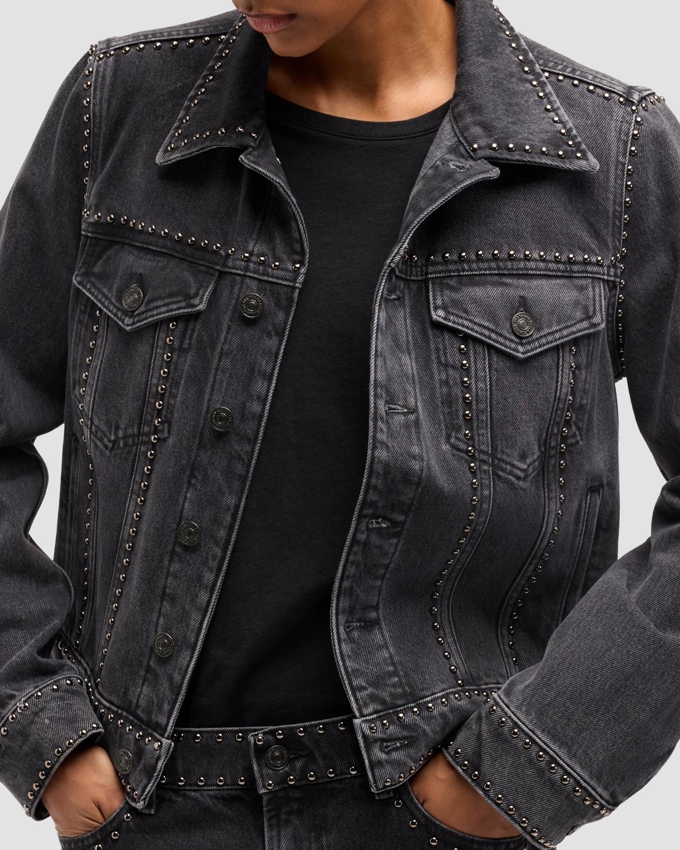 Chaqueta de mujer western shirt en denim - 7 For all mankind - Negro Negro-4