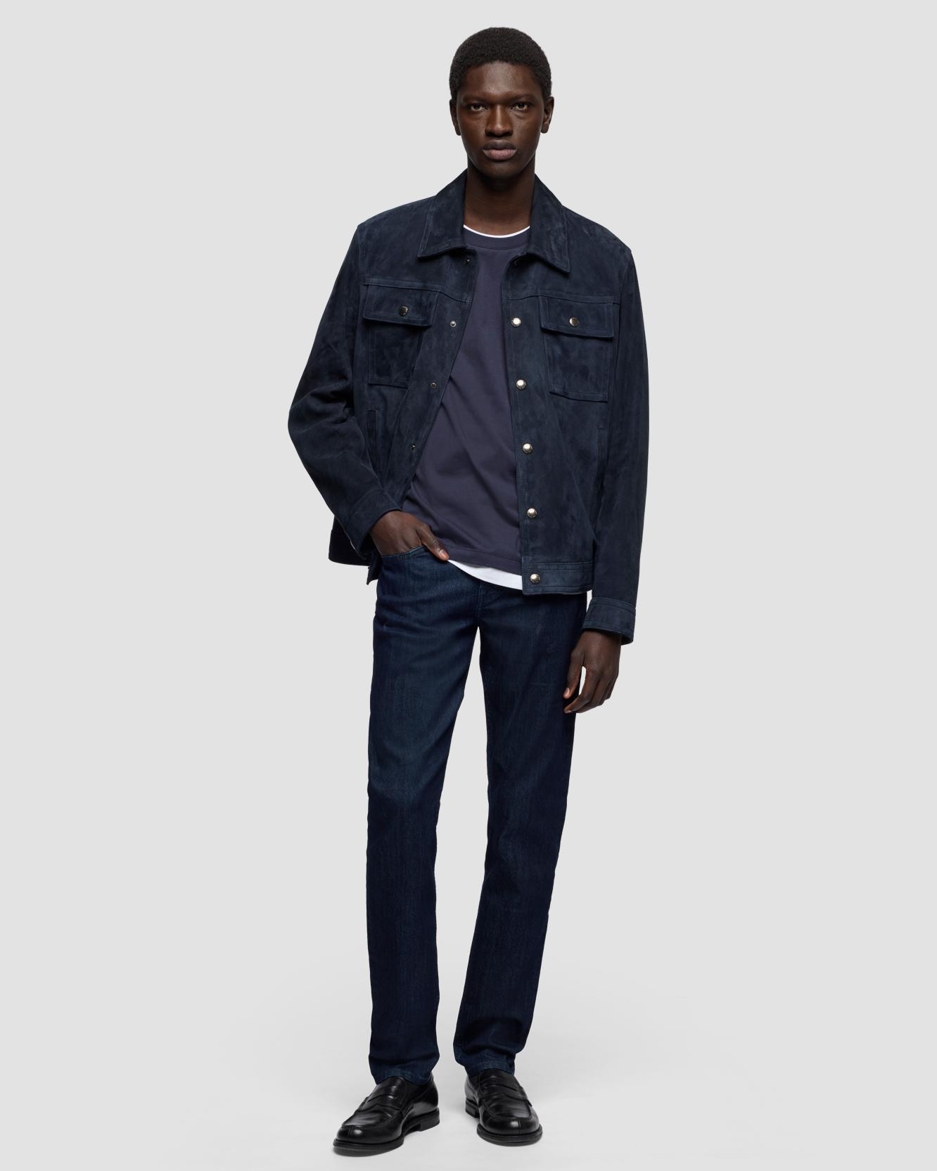 7 For all mankind - Vaqueros de hombre slimmy de tiro medio en color azul marino.