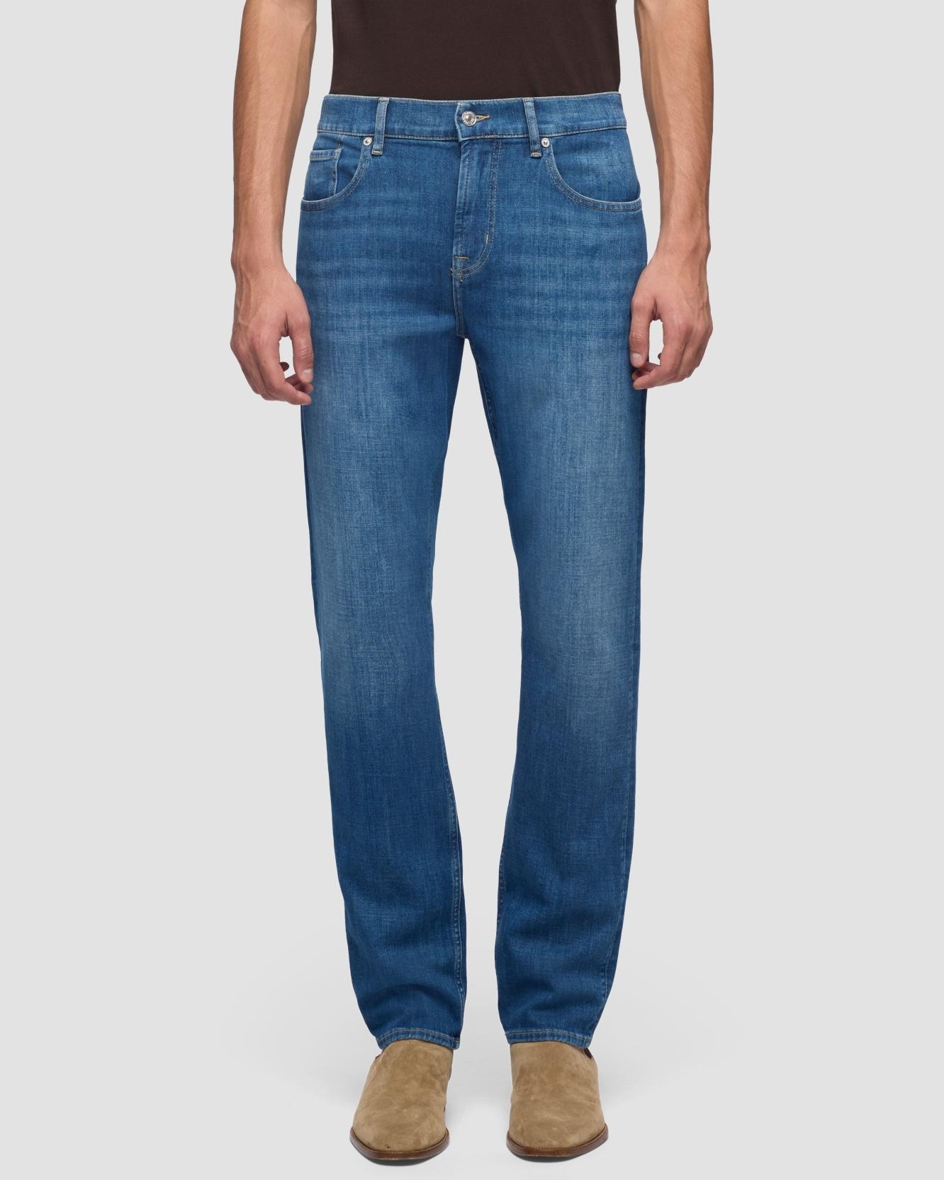 Vaqueros de hombre slimmy de tiro medio en color - 7 For all mankind - Azul marino Azul marino-2