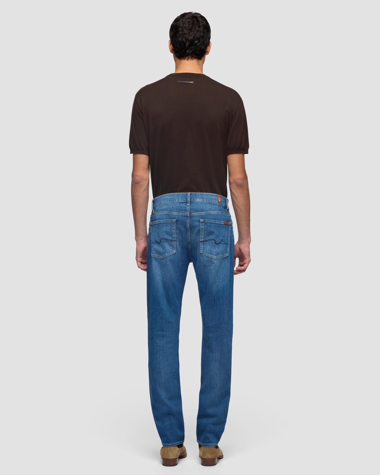 Vaqueros de hombre slimmy de tiro medio en color - 7 For all mankind - Azul marino Azul marino-4