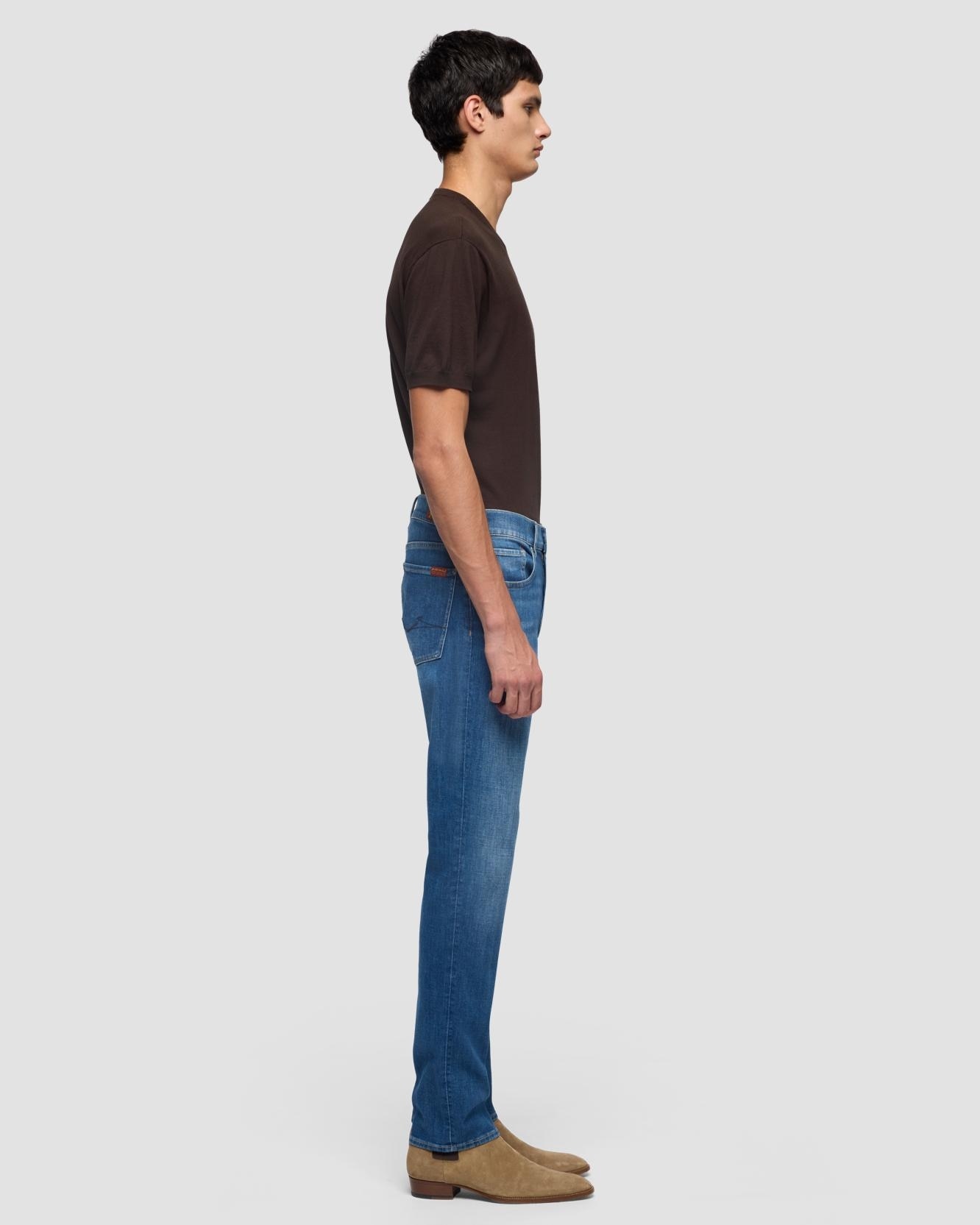 Vaqueros de hombre slimmy de tiro medio en color - 7 For all mankind - Azul marino Azul marino-5