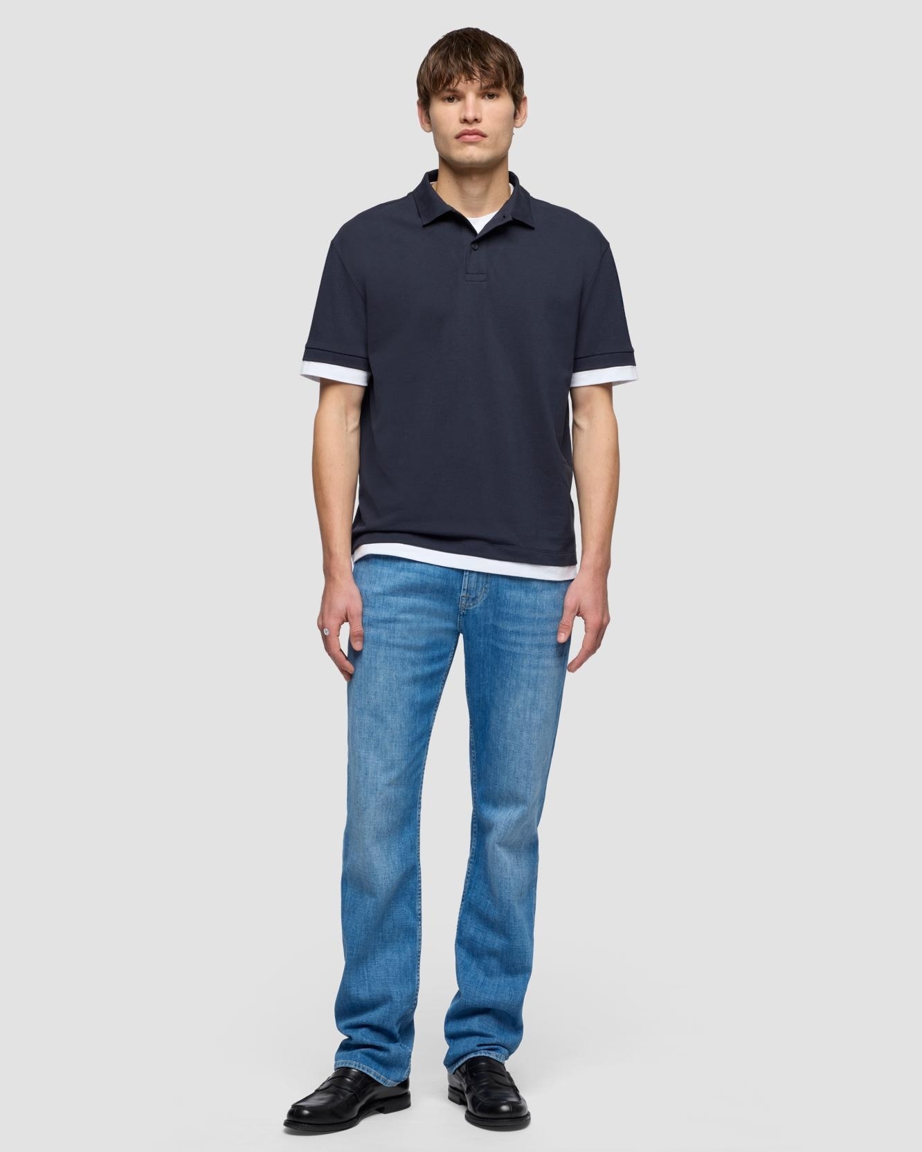 7 For all mankind - Vaqueros de hombre straight de tiro medio en color azul.