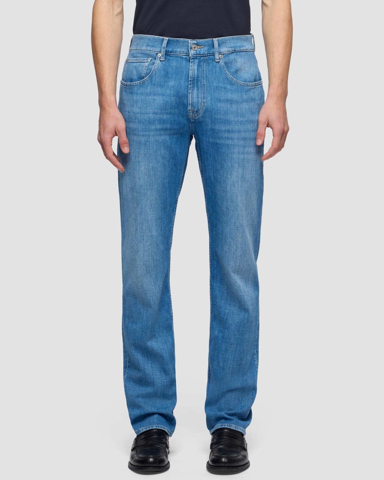 Vaqueros de hombre straight de tiro medio en color - 7 For all mankind - Azul Azul-2