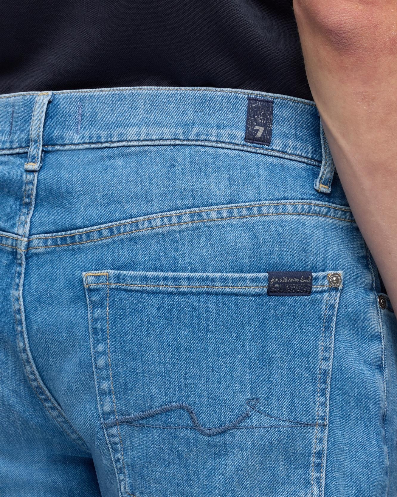 Vaqueros de hombre straight de tiro medio en color - 7 For all mankind - Azul Azul-3
