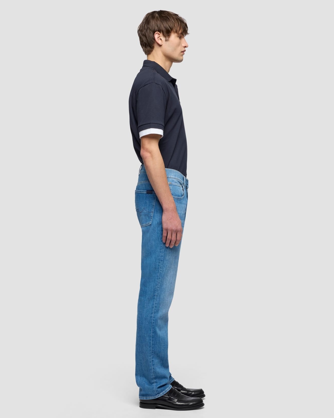 Vaqueros de hombre straight de tiro medio en color - 7 For all mankind - Azul Azul-5