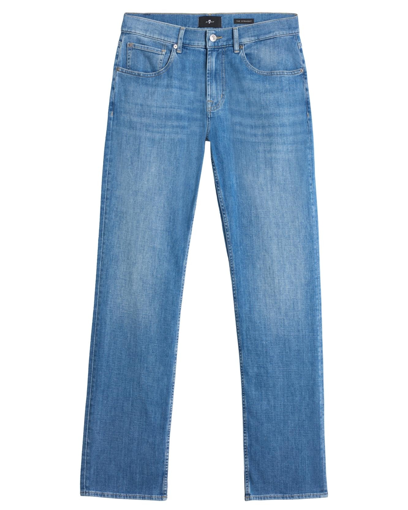 Vaqueros de hombre straight de tiro medio en color - 7 For all mankind - Azul Azul-6