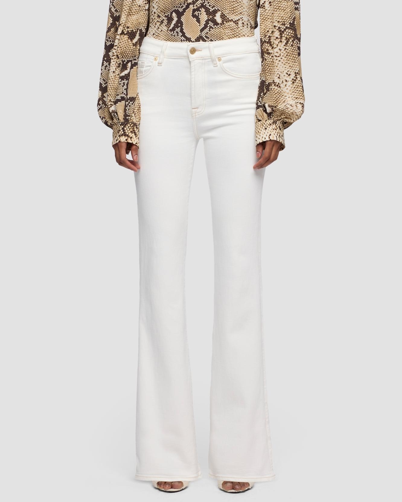 Pantalones de campana de mujer The Leggy Bootcut de tiro medio - 7 For all mankind - Blanco Blanco-2