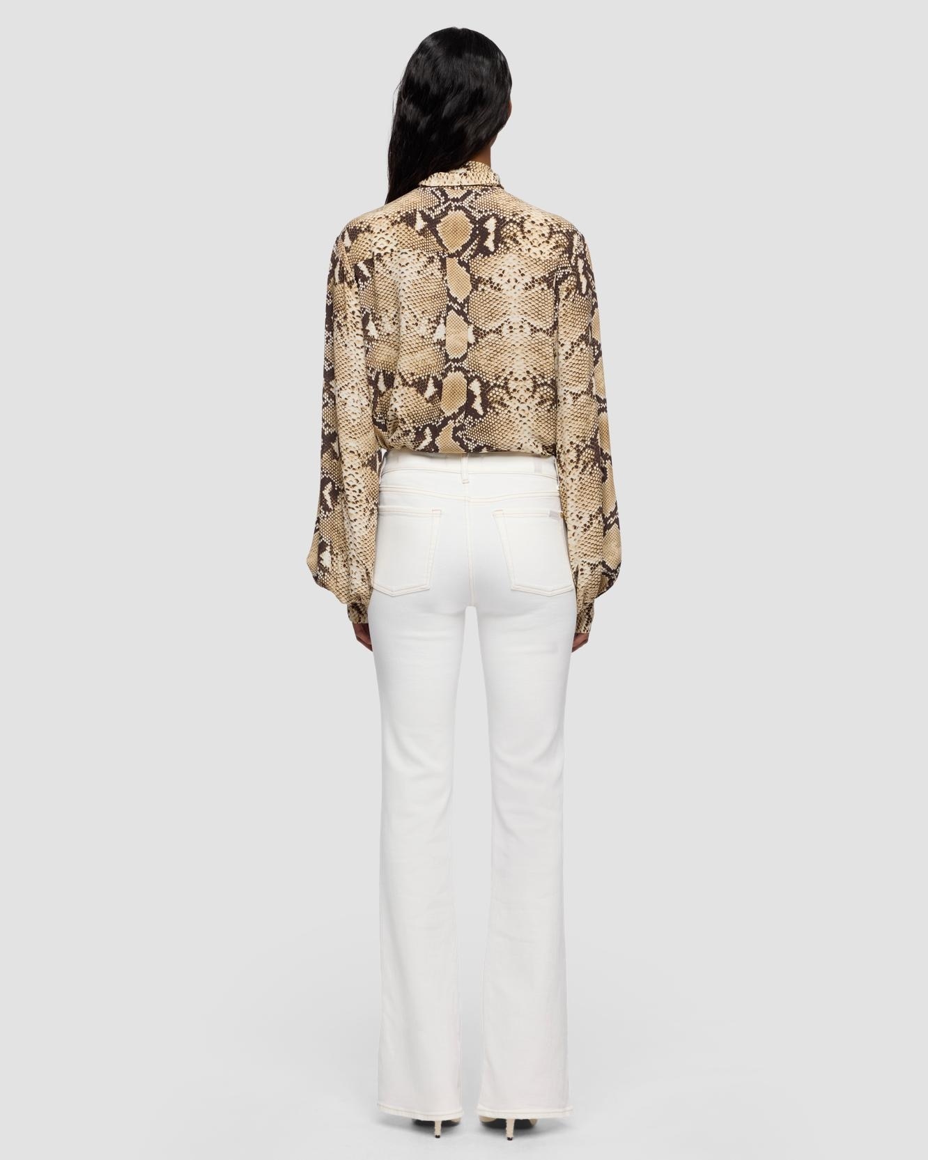 Pantalones de campana de mujer The Leggy Bootcut de tiro medio - 7 For all mankind - Blanco Blanco-3