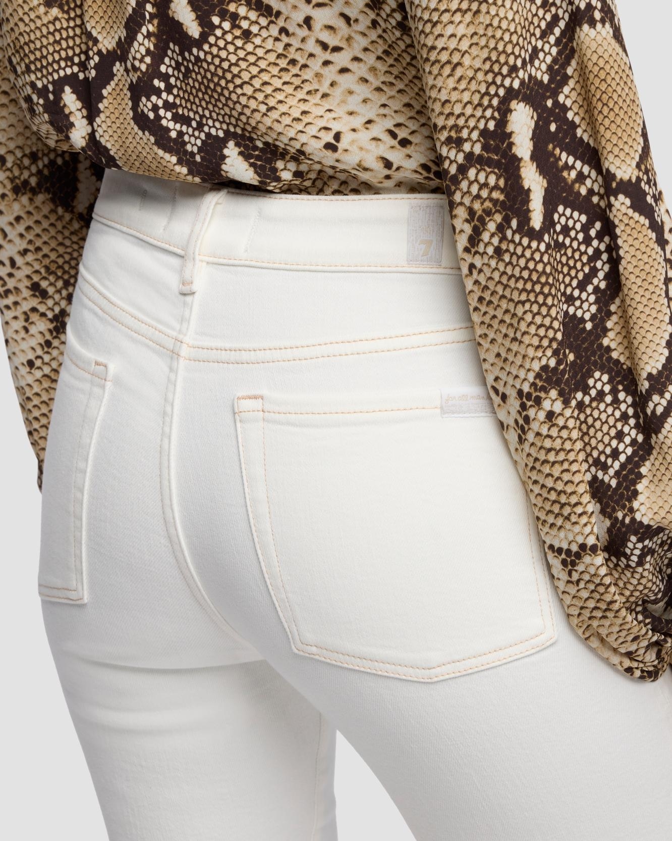 Pantalones de campana de mujer The Leggy Bootcut de tiro medio - 7 For all mankind - Blanco Blanco-4