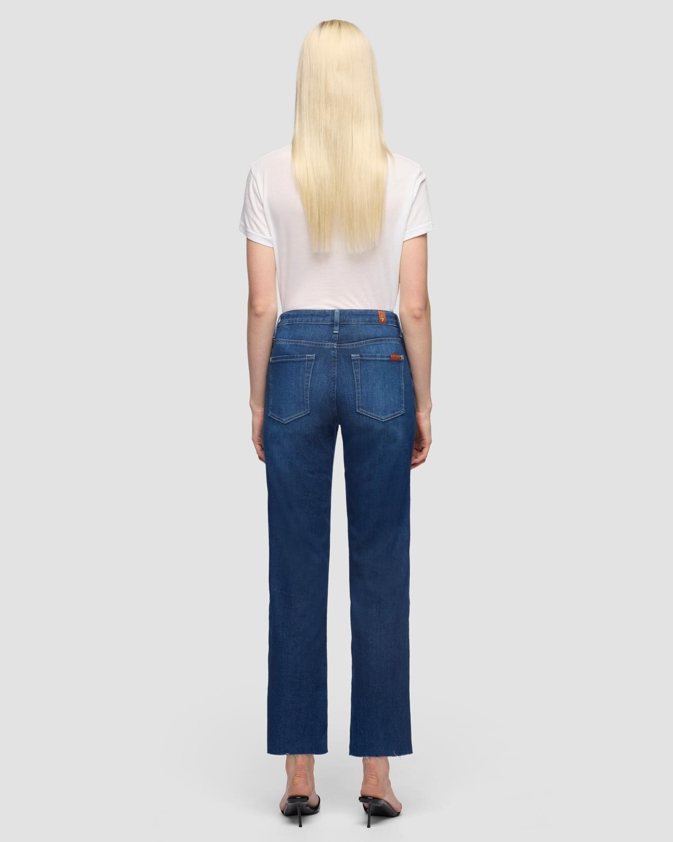 Pantalones rectos de mujer Calie Straight Ankle de tiro medio - 7 For all mankind - Azul marino Azul marino-3