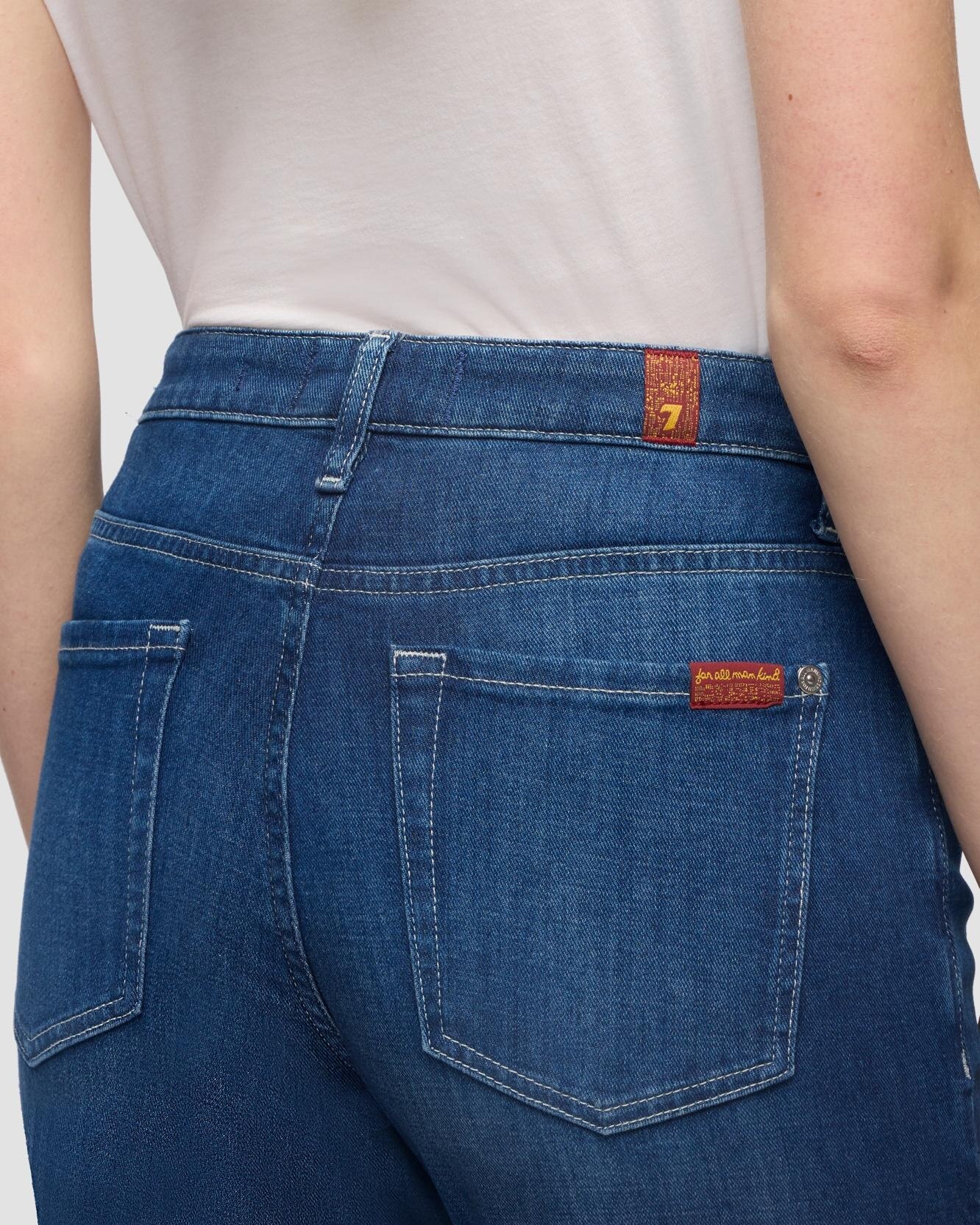 Pantalones rectos de mujer Calie Straight Ankle de tiro medio - 7 For all mankind - Azul marino Azul marino-4
