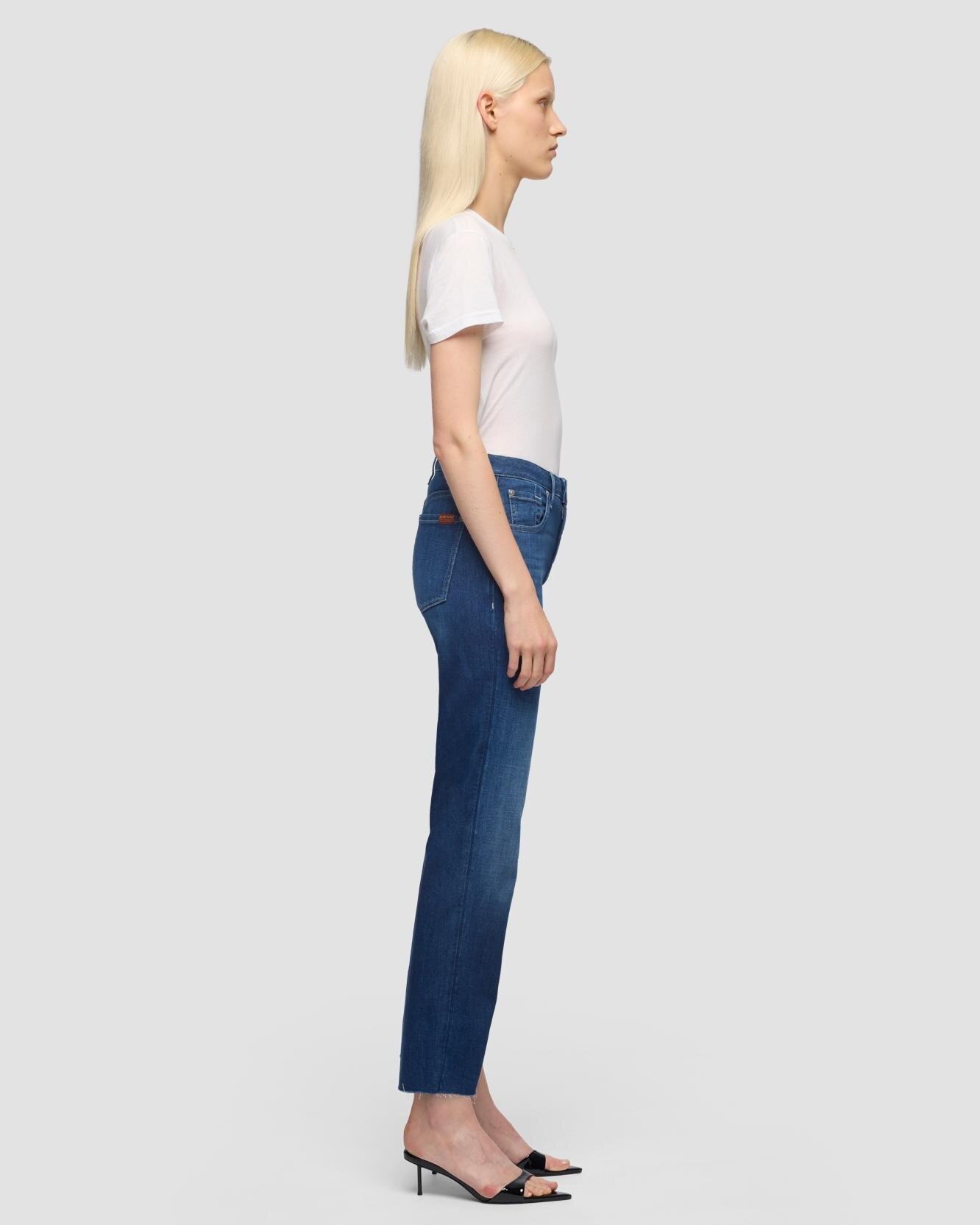 Pantalones rectos de mujer Calie Straight Ankle de tiro medio - 7 For all mankind - Azul marino Azul marino-5