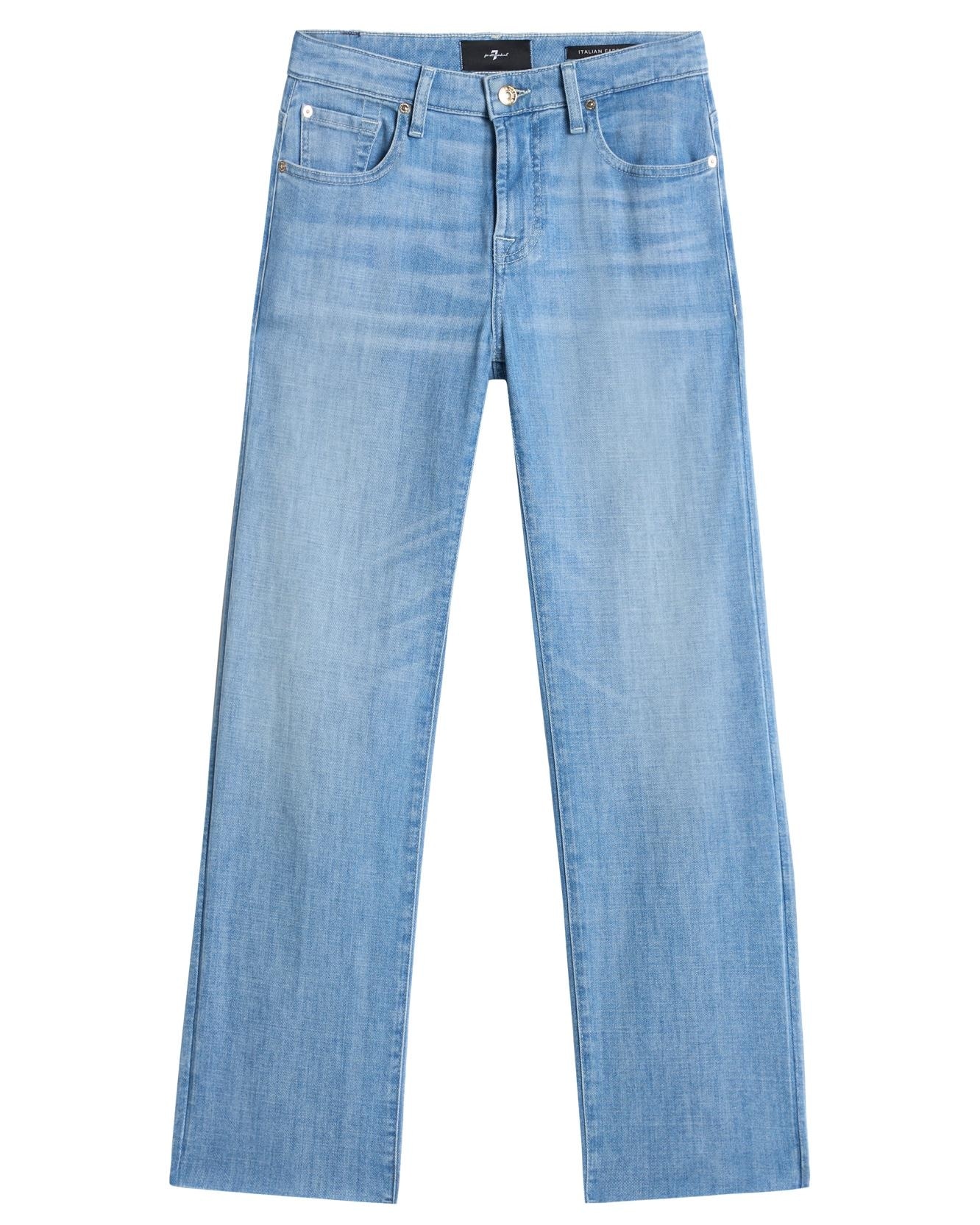 Pantalones rectos de mujer Calie Straight Ankle de tiro medio - 7 For all mankind - Azul claro Azul claro-6