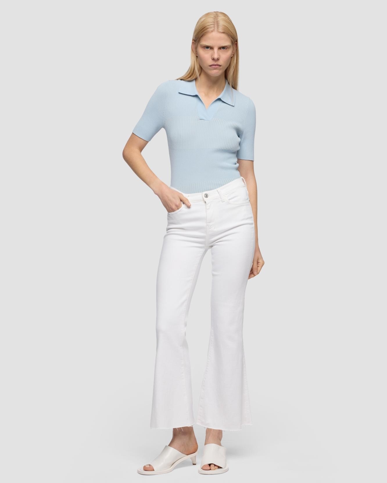 7 For all mankind - Pantalones de campana de mujer Cropped Dojo de tiro medio.