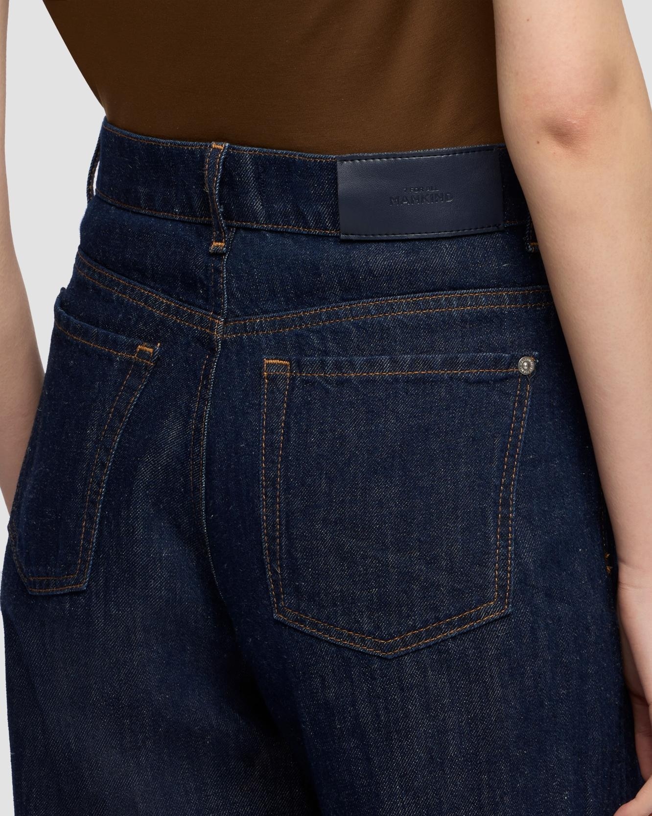 Pantalones rectos de mujer stovepipe straight de tiro alto - 7 For all mankind - Azul marino Azul marino-4