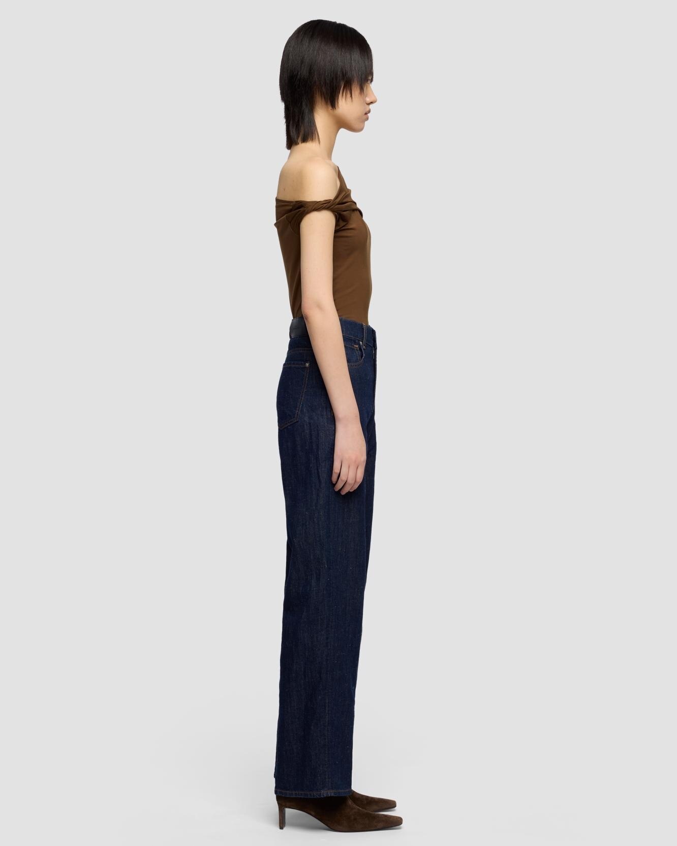 Pantalones rectos de mujer stovepipe straight de tiro alto - 7 For all mankind - Azul marino Azul marino-5