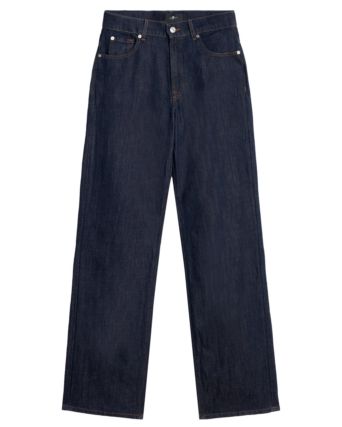 Pantalones rectos de mujer stovepipe straight de tiro alto - 7 For all mankind - Azul marino Azul marino-6