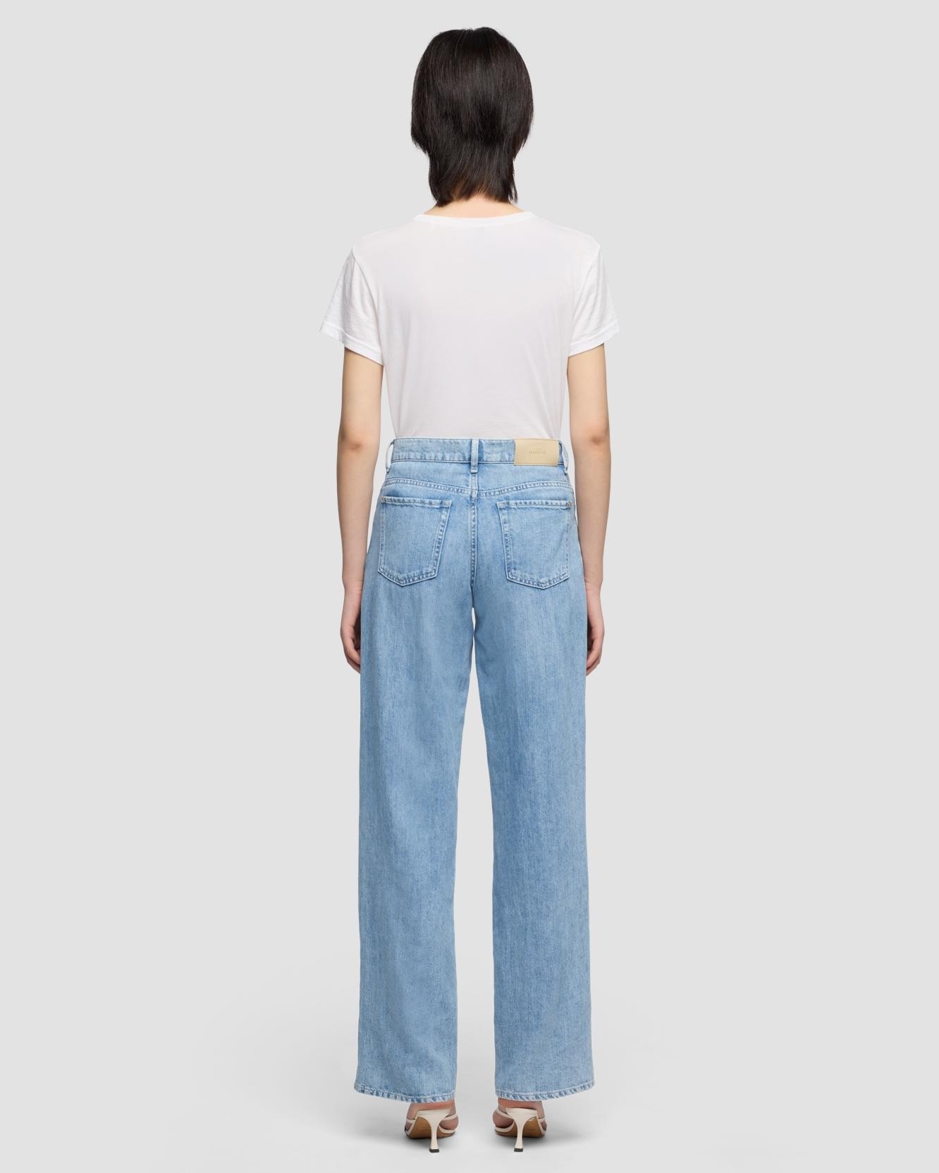 Pantalones rectos de mujer stovepipe straight de tiro alto - 7 For all mankind - Azul claro Azul claro-3