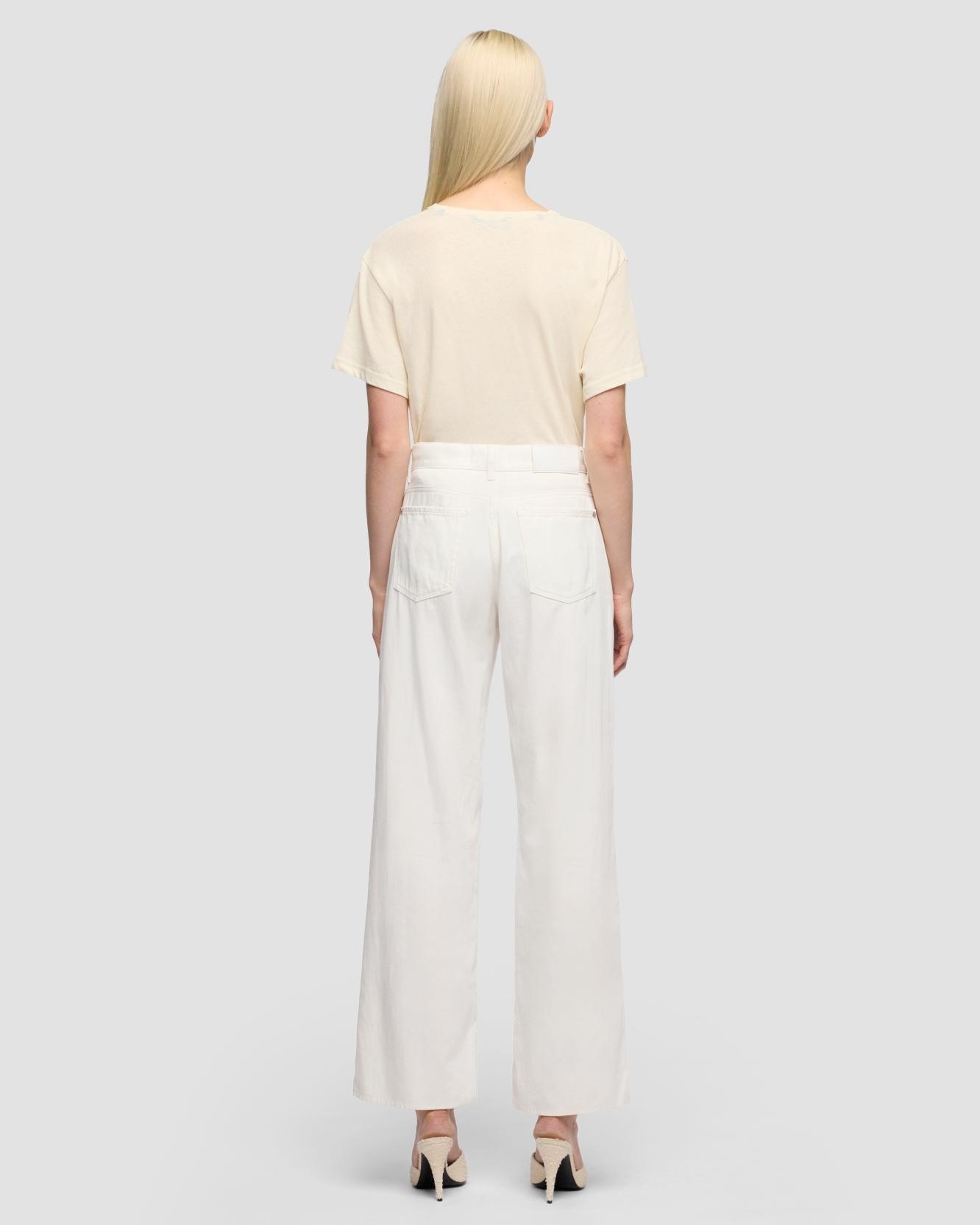 Pantalones rectos de mujer stovepipe straight de tiro alto - 7 For all mankind - Blanco Blanco-3