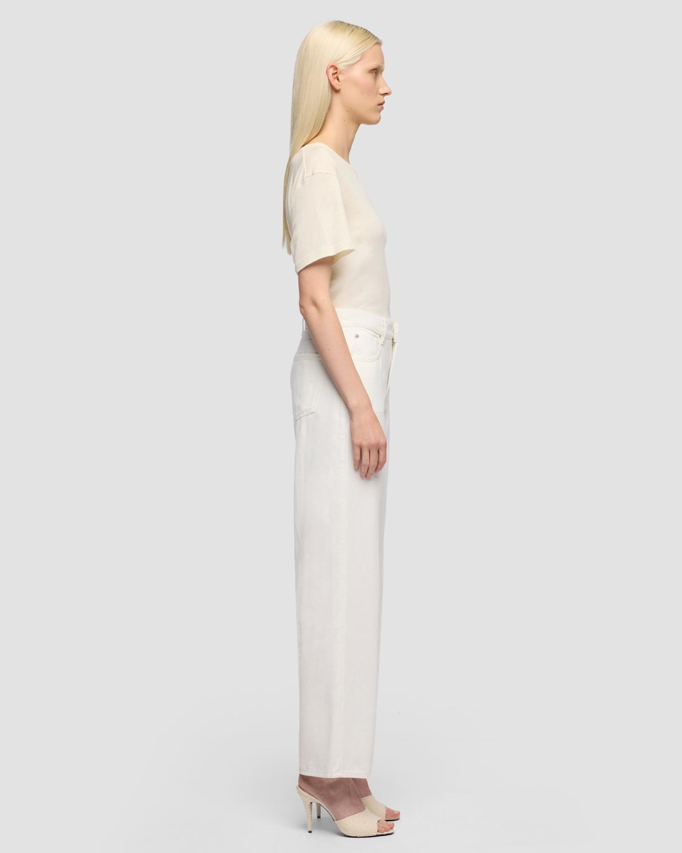 Pantalones rectos de mujer stovepipe straight de tiro alto - 7 For all mankind - Blanco Blanco-5