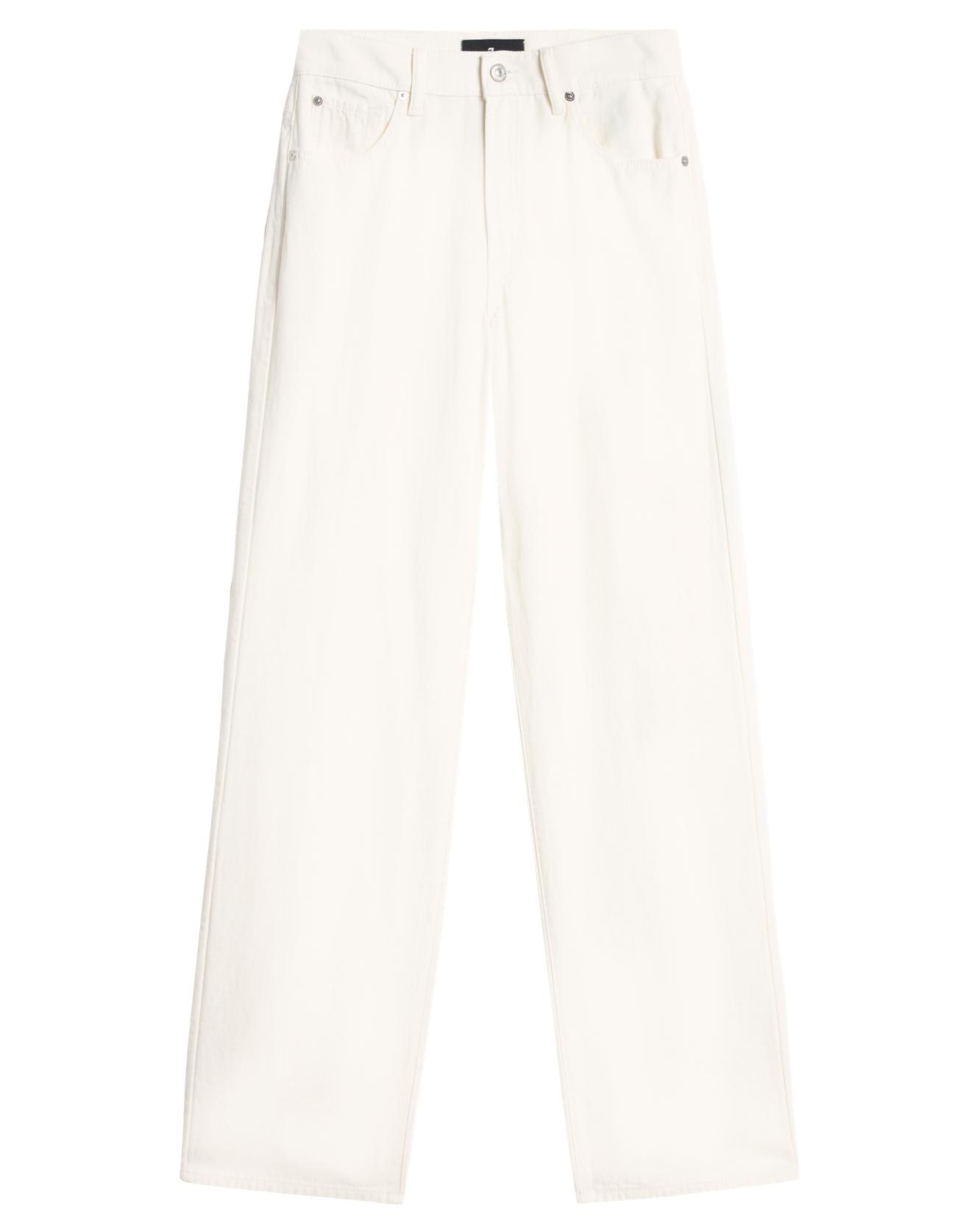 Pantalones rectos de mujer stovepipe straight de tiro alto - 7 For all mankind - Blanco Blanco-6